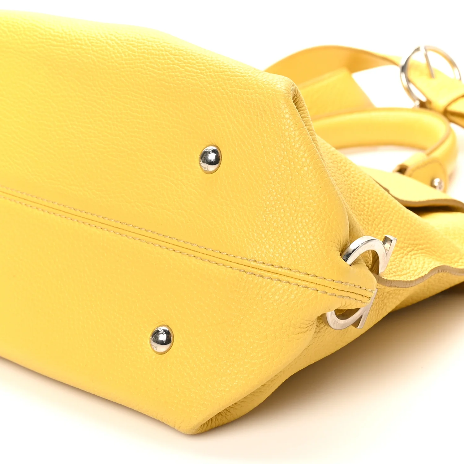 Calfskin Sofia Gancini Satchel Yellow