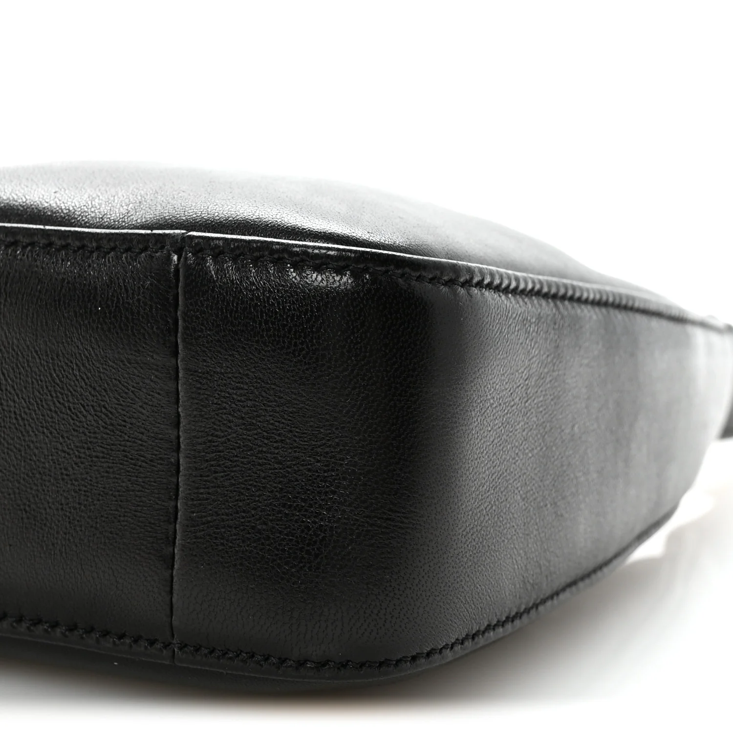 Plunged Lambskin Calypso Mini Hobo Black