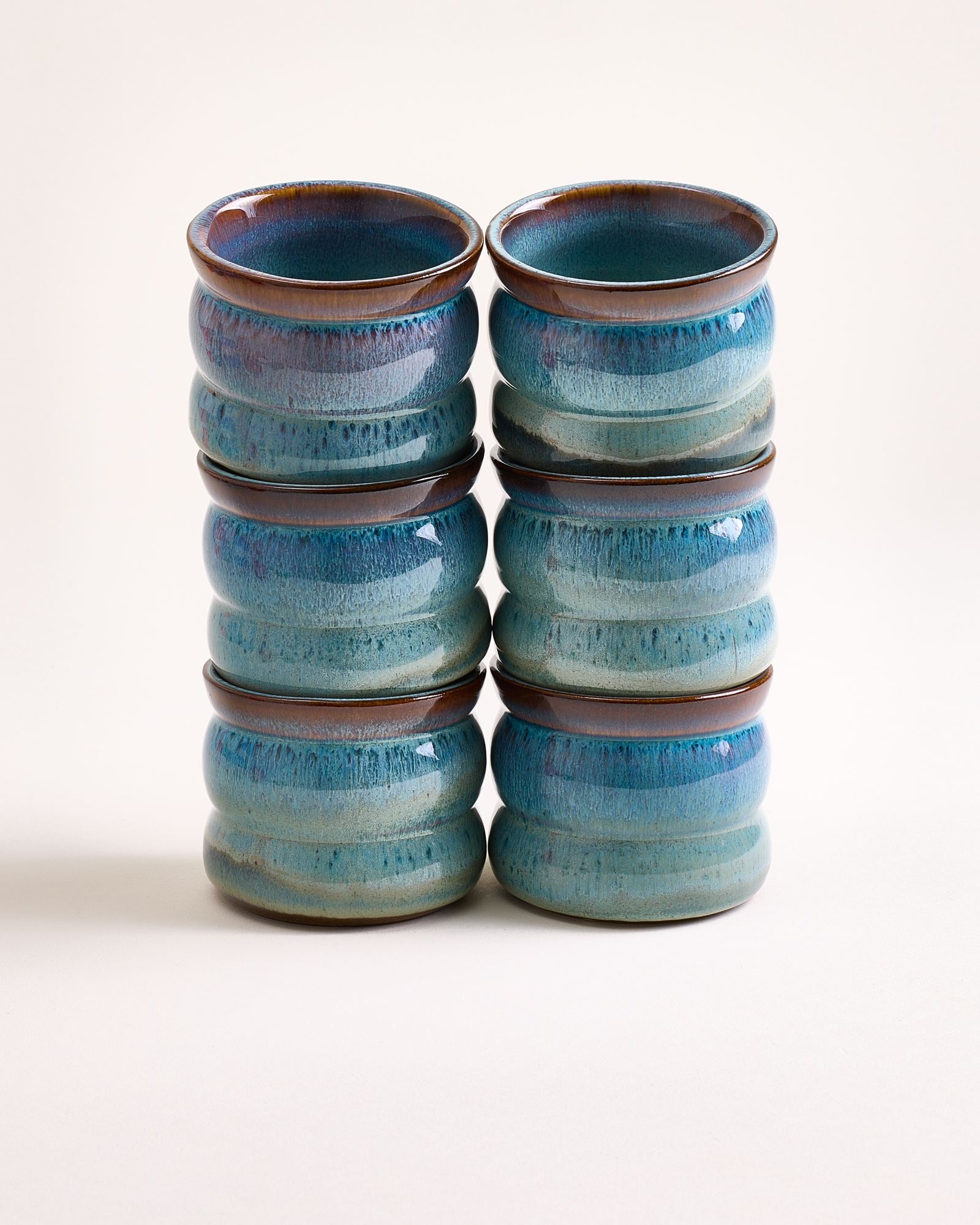 MADEIRA - SMALL CUP BUBBLE GREEN-BLUE SET OF 6