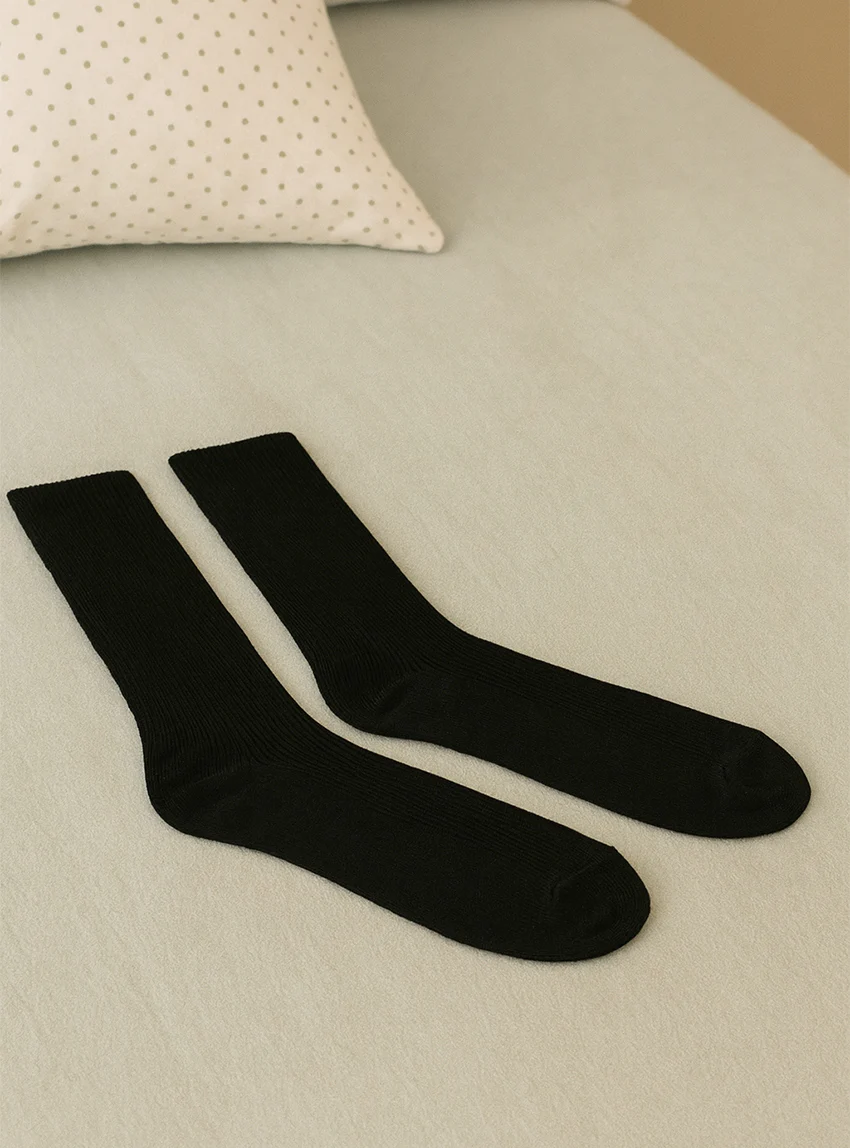 Mi-chaussettes mixte en laine noires