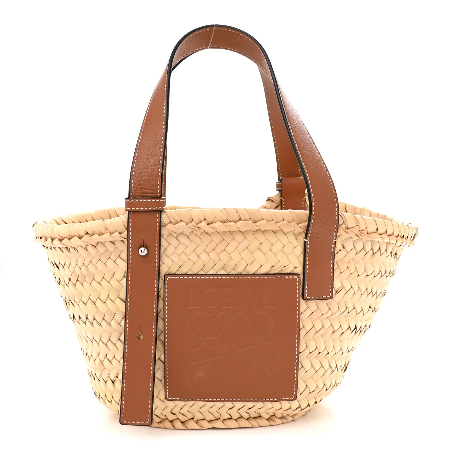 Raffia Small Basket Tote Bag Natural Tan