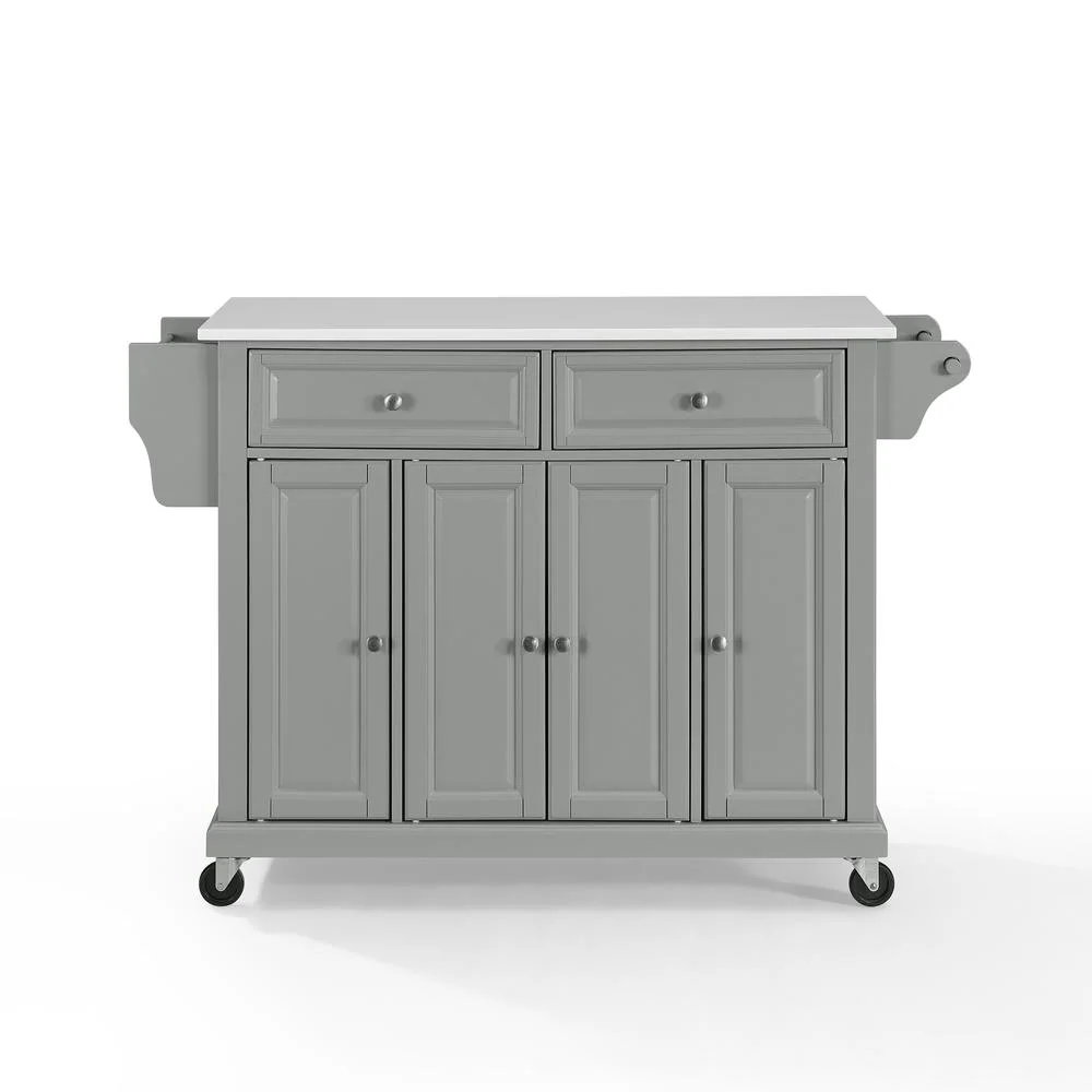 Full Size Kitchen Cart-Finish:Gray,Style:Granite Top/White - Image 5