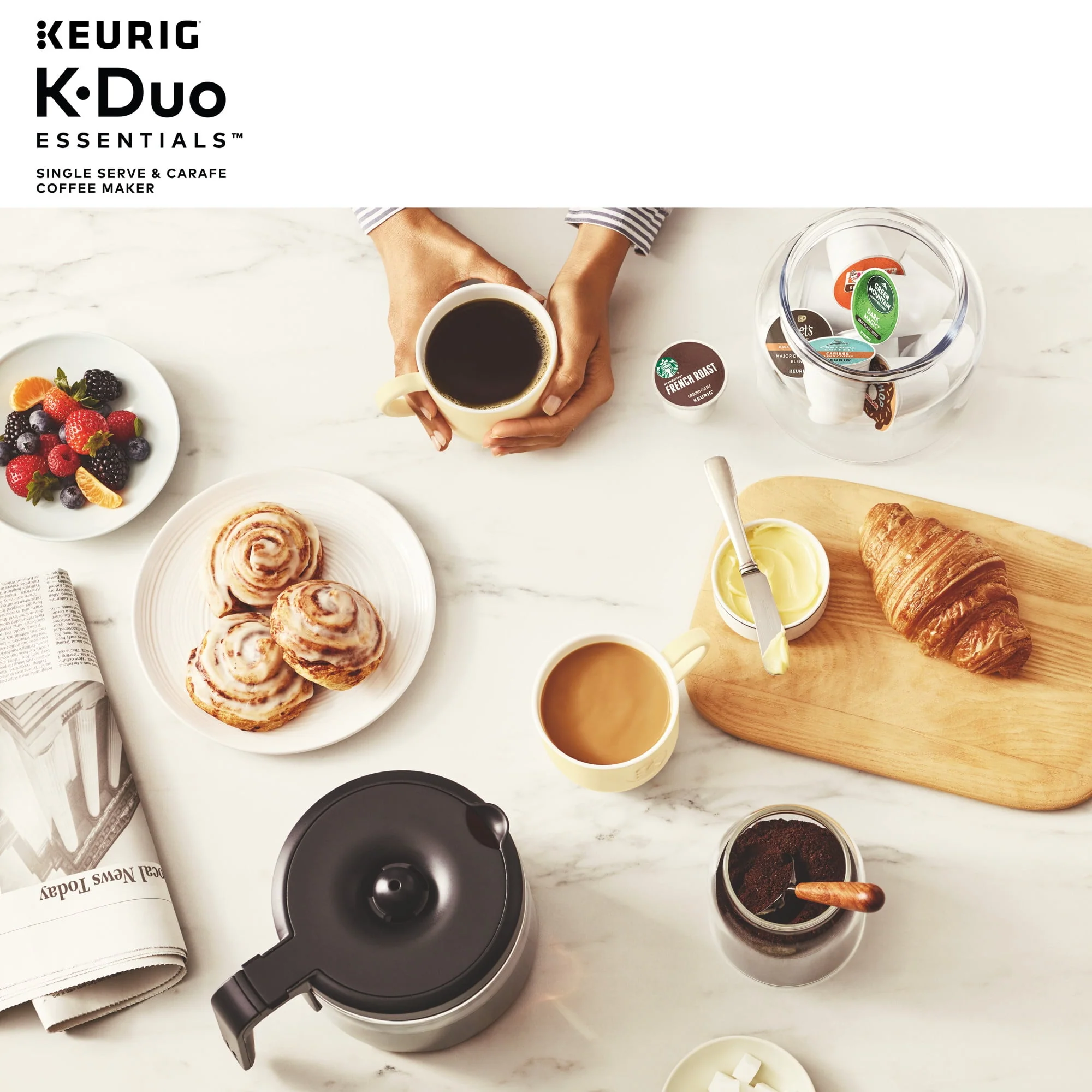 Keurig K - Duo Essentials Black Single - Serve K - Cup Pod Coffee Maker, Black