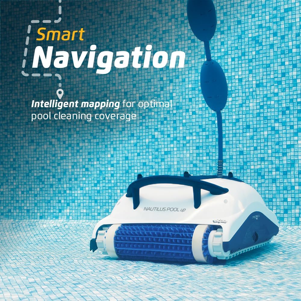 Wi-fi Automatic Robotic Pool Vacuum Cleaner, Always Cleaning, Never Charging, with Wall Climbing Scrubber Brush, Ideal for In-ground Pools…