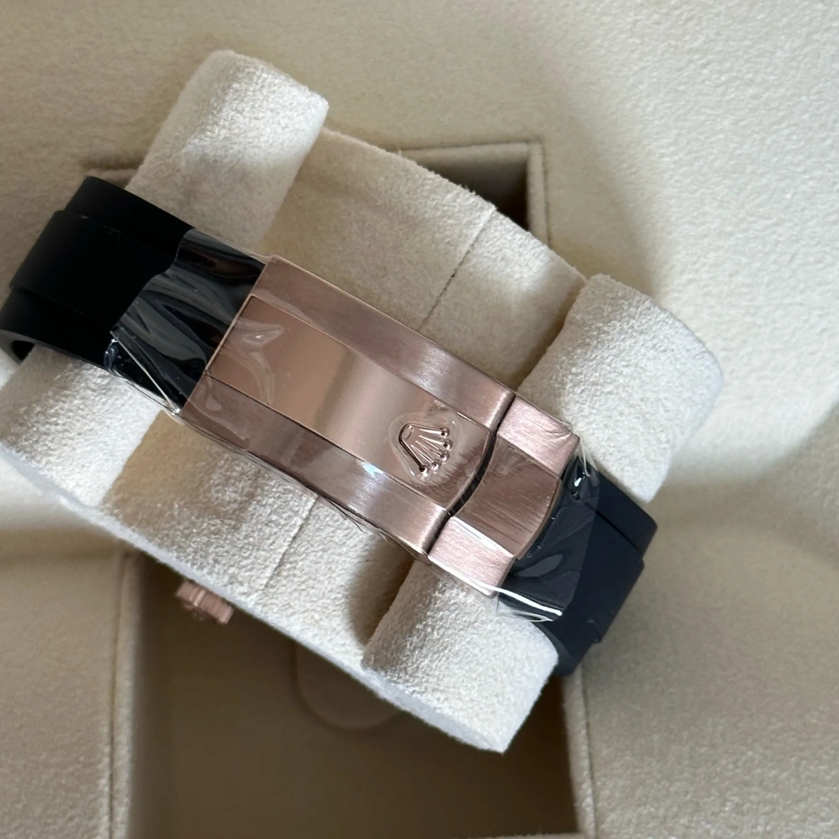 [Super Clone]RLX  Sky-Dweller 42mm Rose Gold Chocolate Dial Oysterflex - 336235