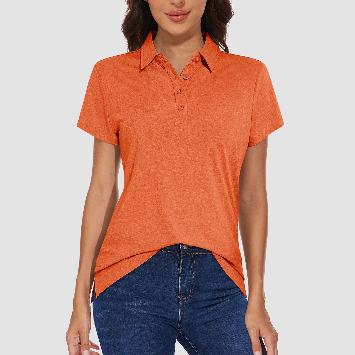 Polo femme 4 boutons, T-shirt décontracté, séchage rapide, manches courtes, style golf