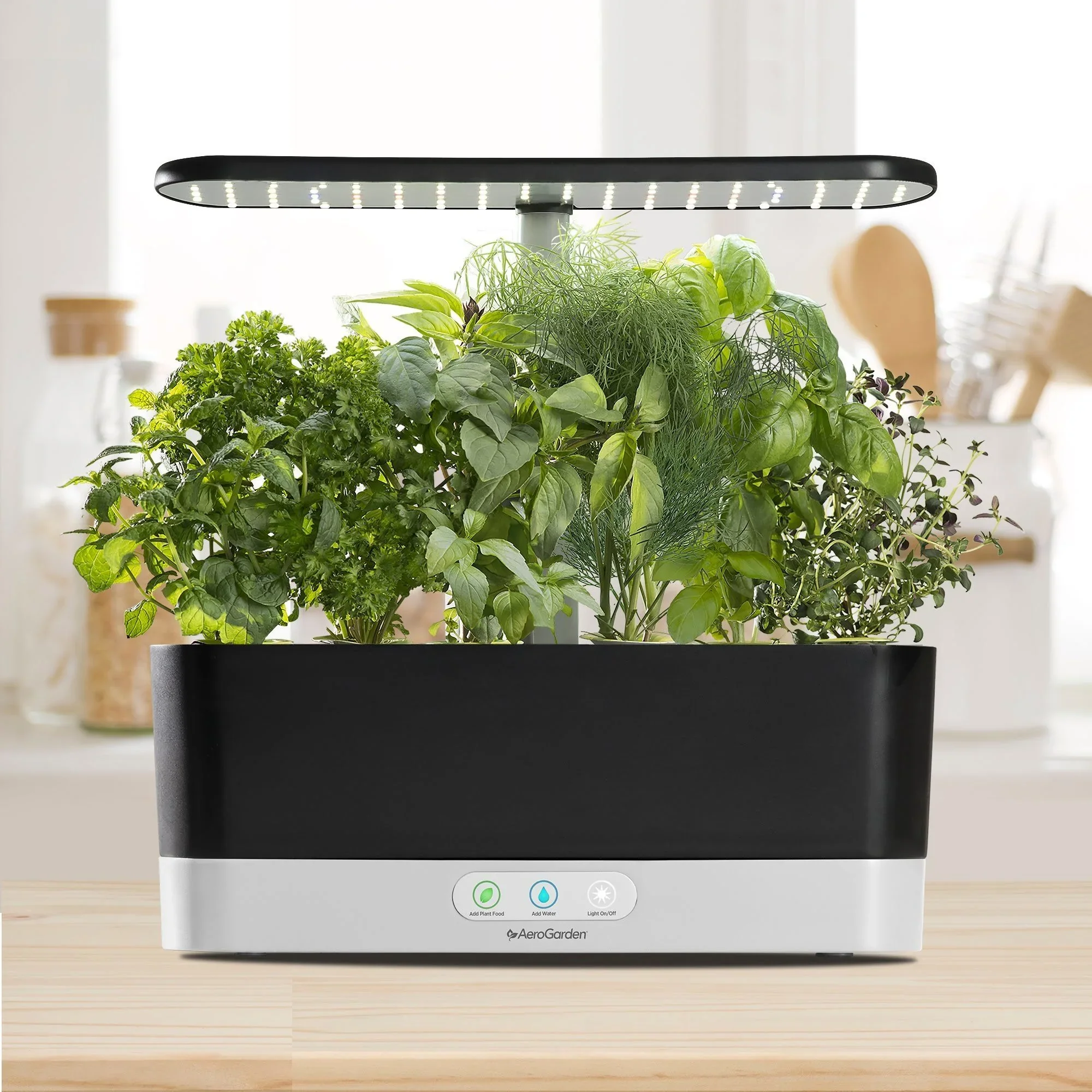 AeroGarden Harvest Slim with Gourmet Herb Seed Pod Kit, Black