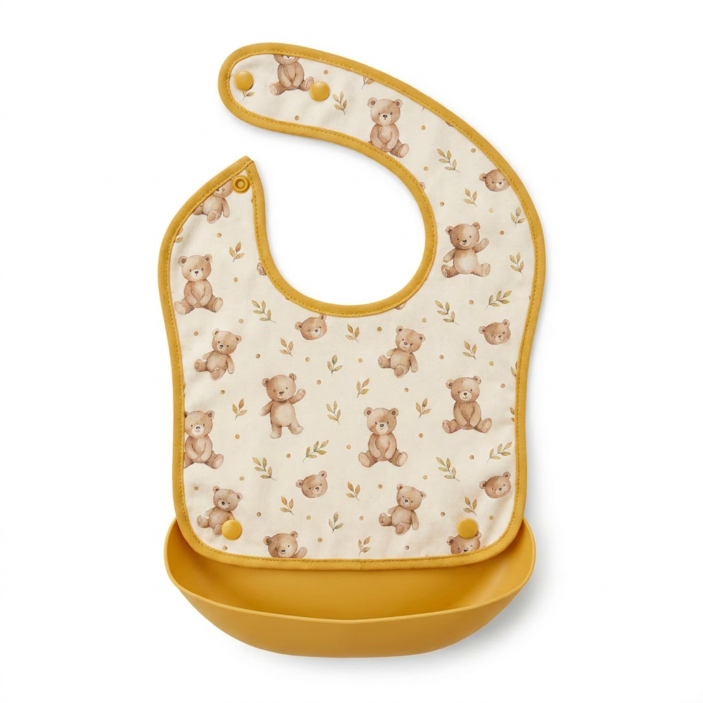 Unisex Baby Clothes Soft Cotton Fabric Waterproof Silicone Pocket Printed Baby Bibs Saliva Towels Outdoor Travel Daycare