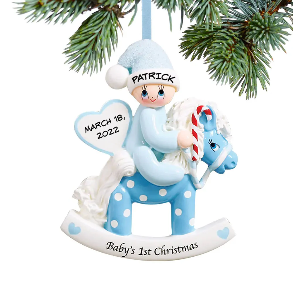 Baby's First Christmas Boy or Girl Rocking Horse Ornament