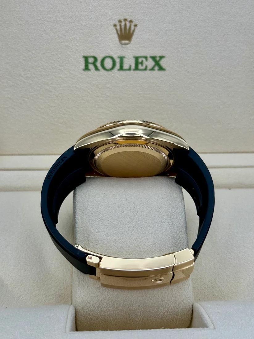 [Super Clone]RLX  Sky-Dweller 42mm Yellow Gold Champagne Dial Oysterflex - 336238