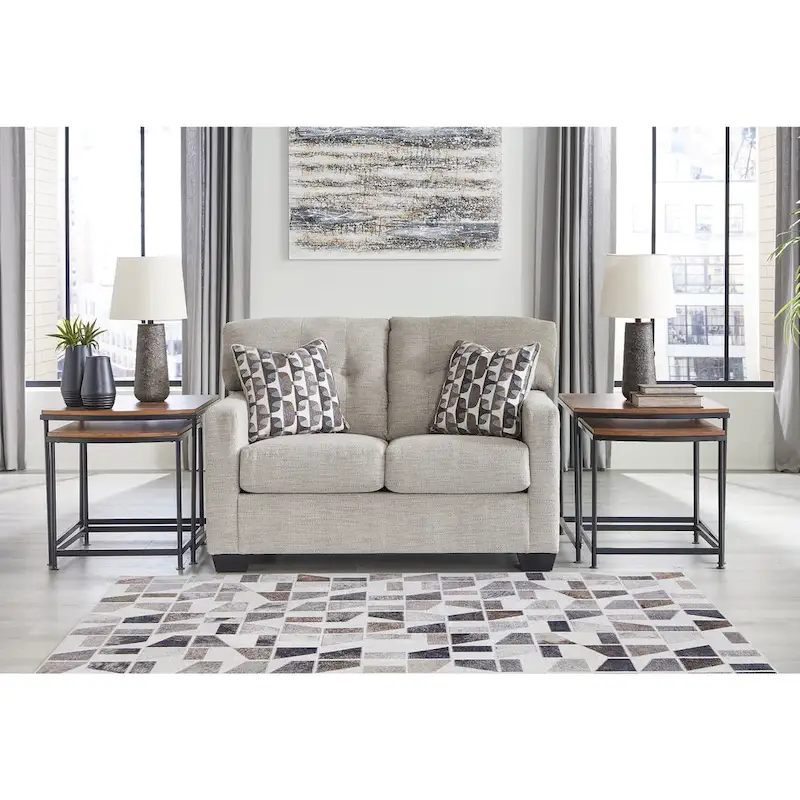 Tufted Loveseat with Polyester Upholstery