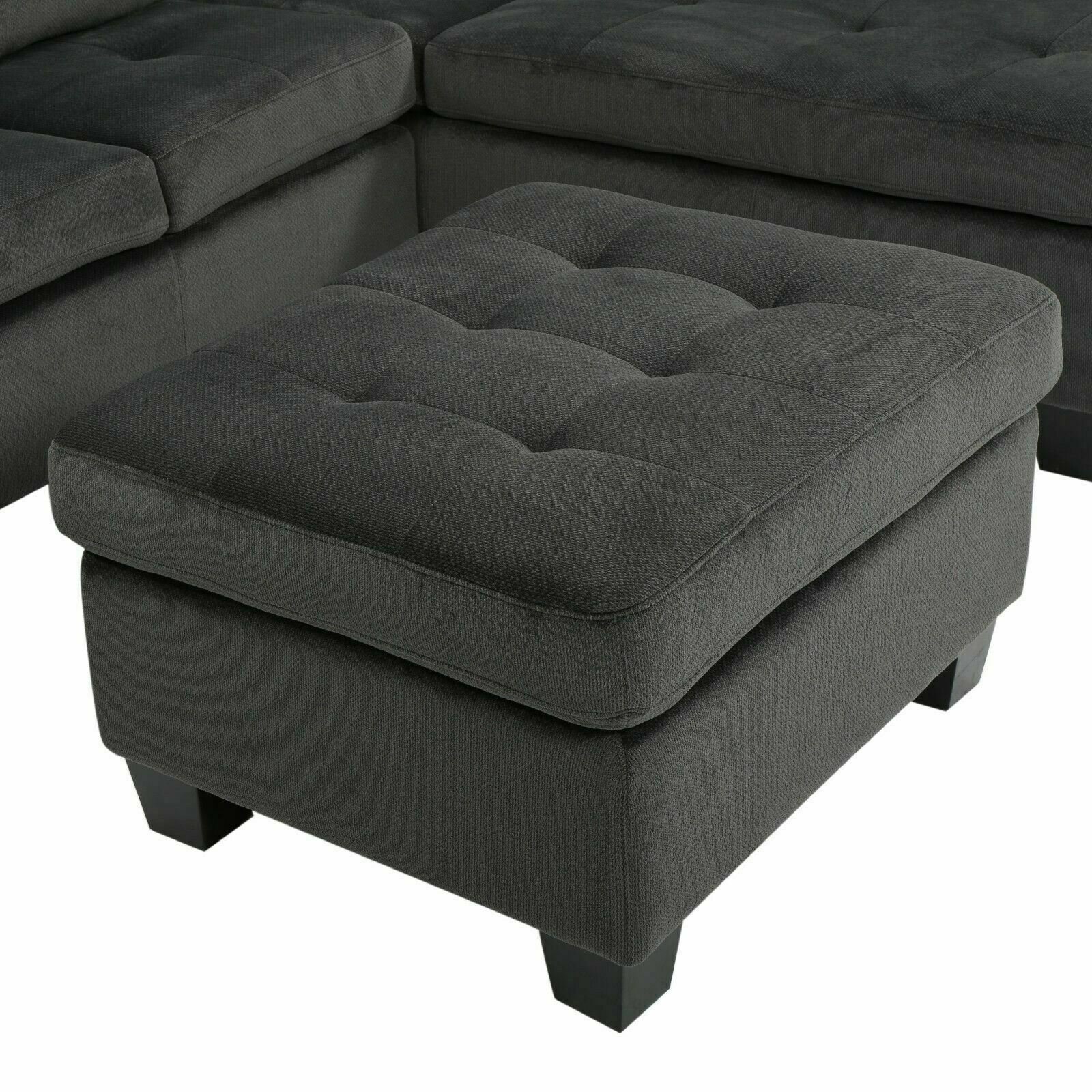 Ensemble de canapés d'angle 3 pièces Gotham en tissu anthracite