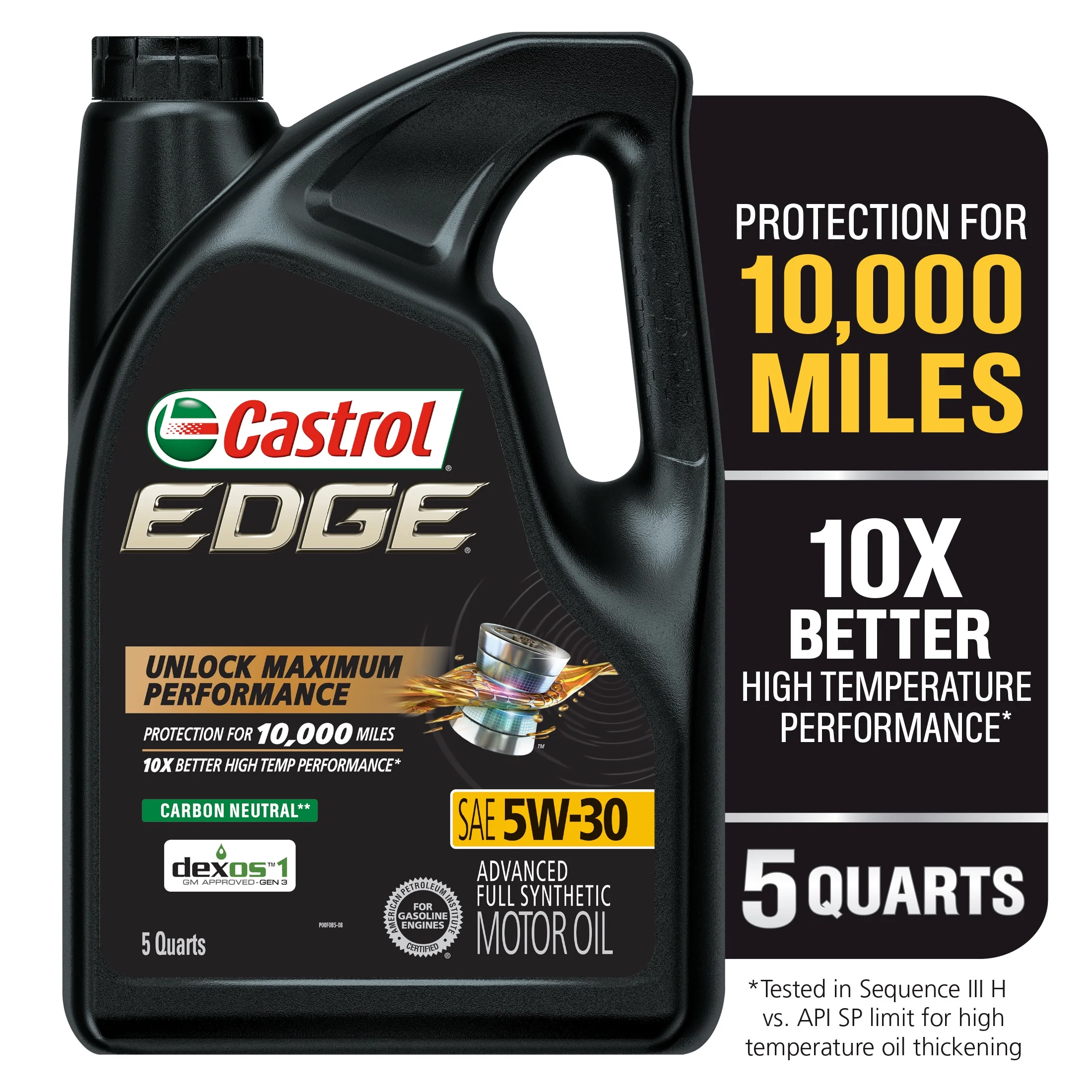 EDGE 5W-30 Advanced Full Synthetic Motor Oil, 5 Quarts, Case of 3 - Image 3