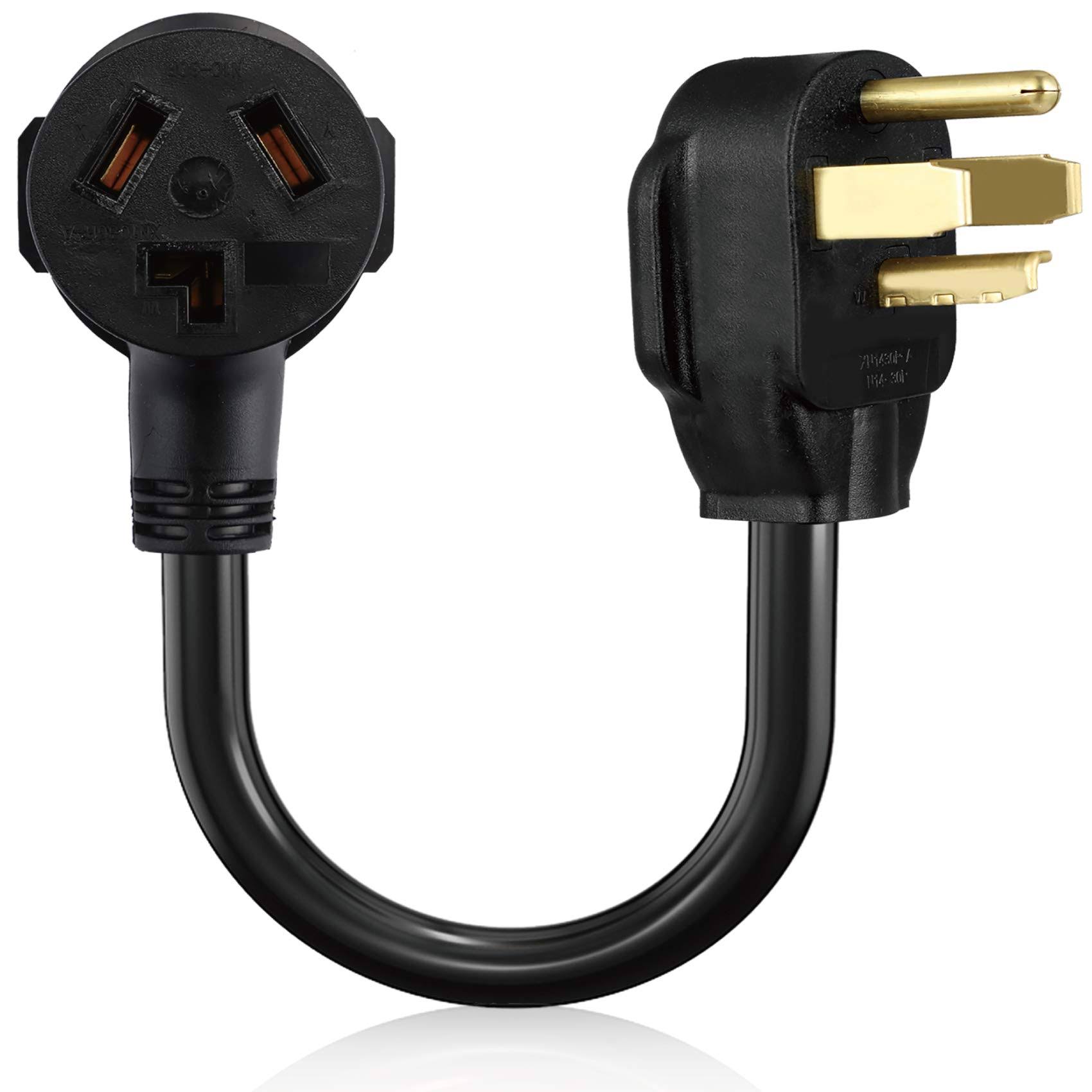 F boeemi 4 Prong New Electric Dryer Plug Male to 3-Prong Old Dryer Receptacle Female Connector Adapter, NEMA 14-30P to 10-30R 4-Pr