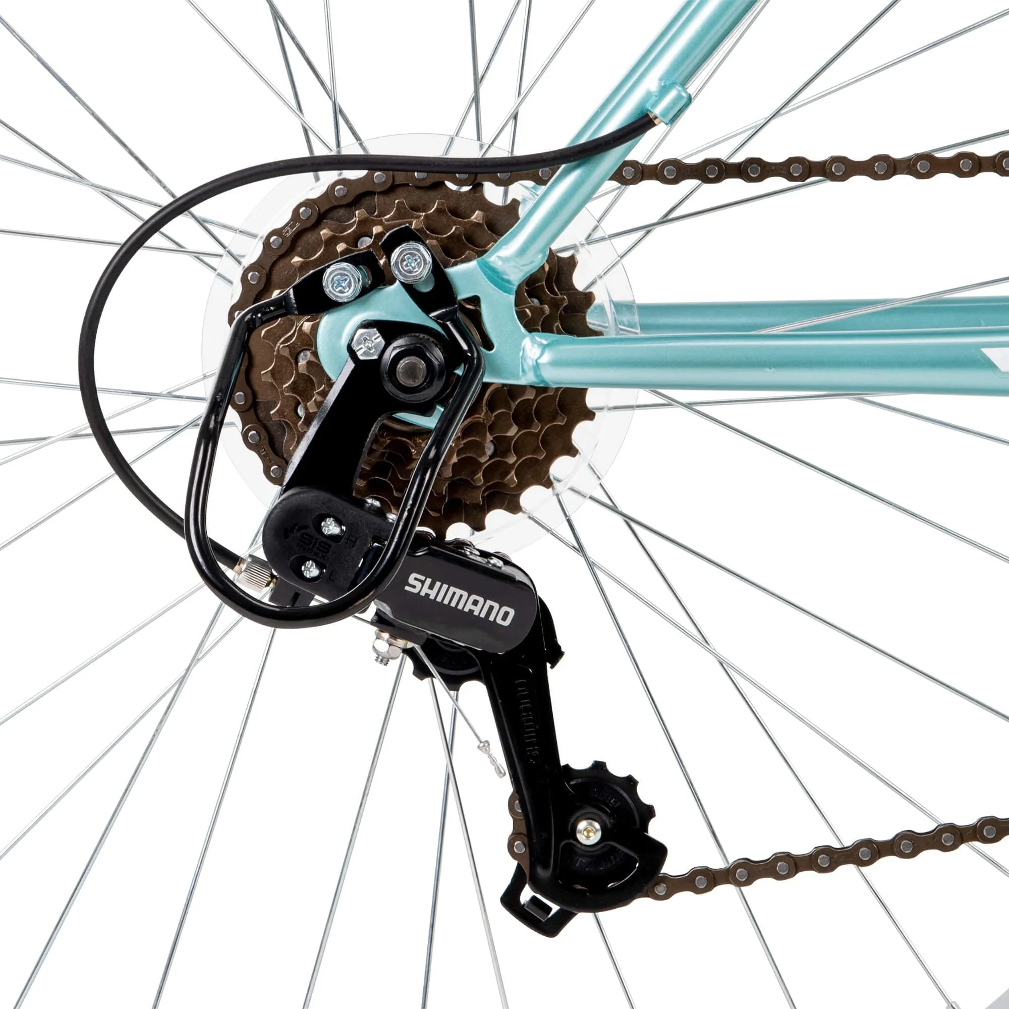 Huffy 26” Rock Creek Women's 18-Speed Mountain Bike, Mint