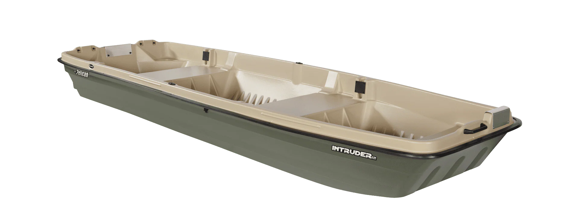 Pelican   Boat Intruder 12   Jon Fishing Boat   12 ft    Great for Hunting/Fishing, Khaki/Beige