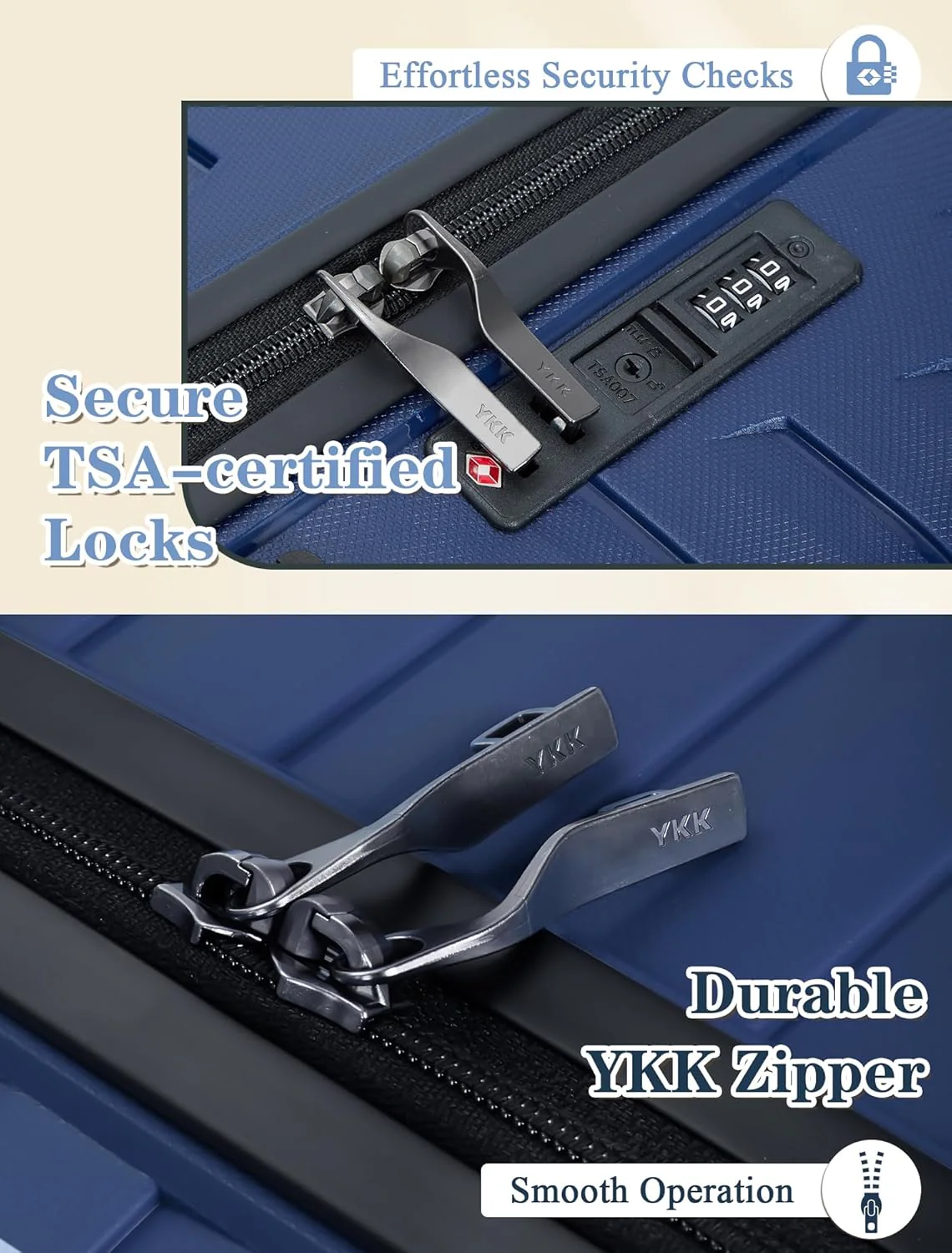 Ensemble de 5 valises à roulettes, valise rigide en ABS avec roulettes multidirectionnelles