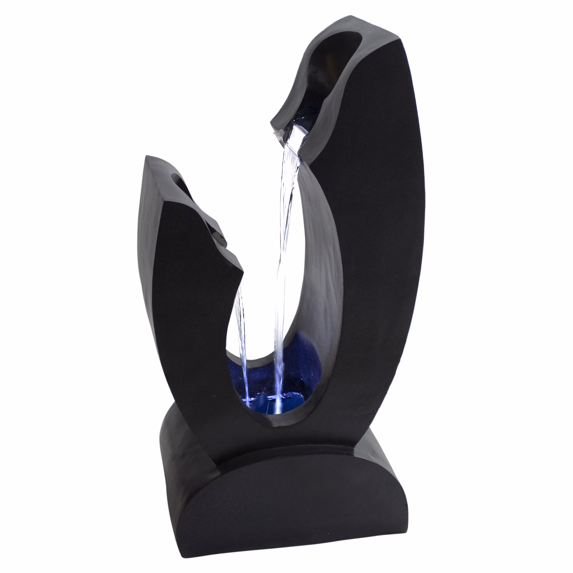 Northlight Lighted Modern Outdoor Garden Water Fountain -31.5 - Black and Blue