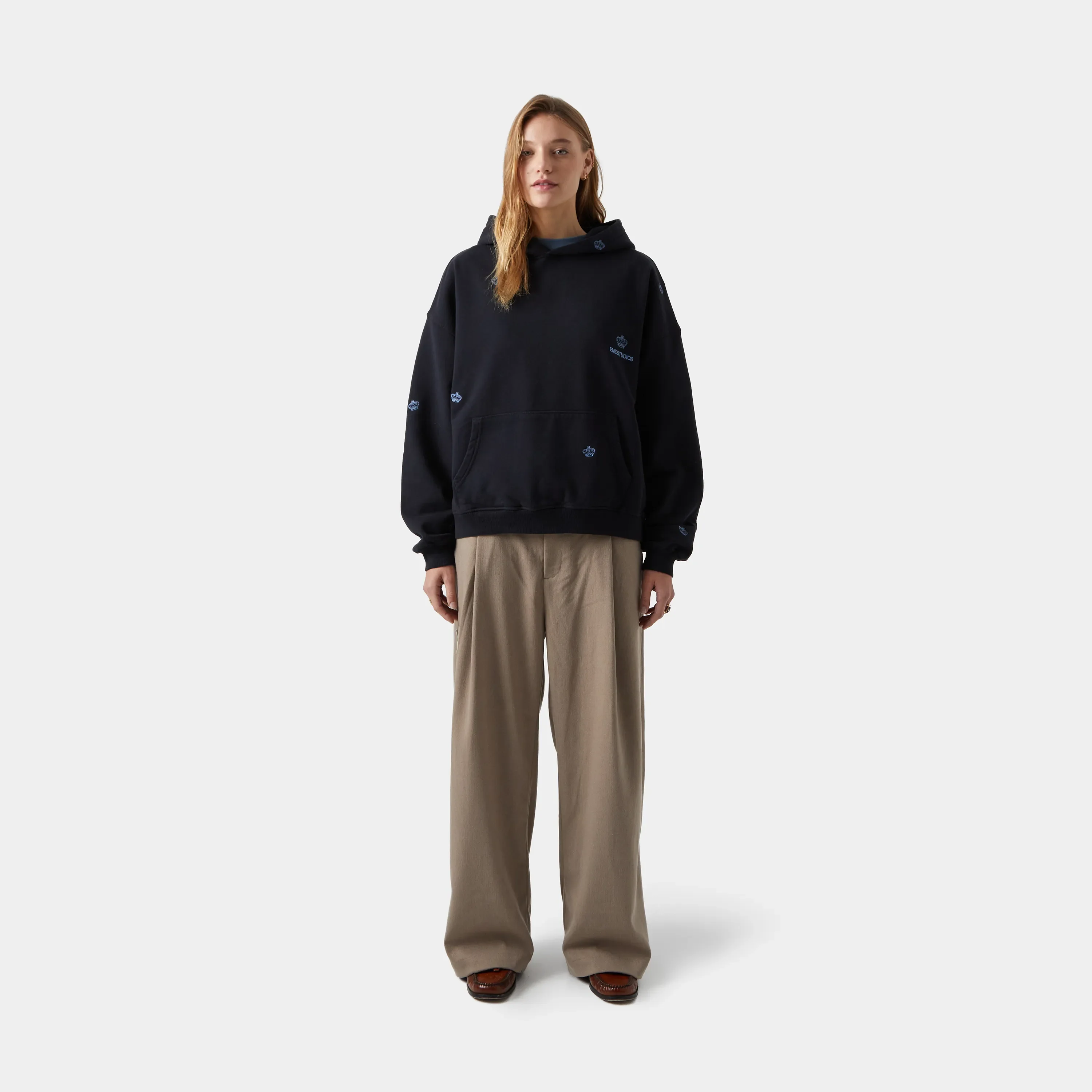 Crown Navy Oversized Hoodie