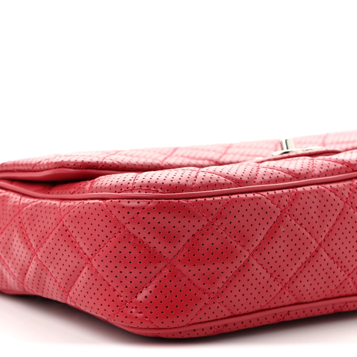 Lambskin Perforated Jumbo Punch Flap Dark Pink