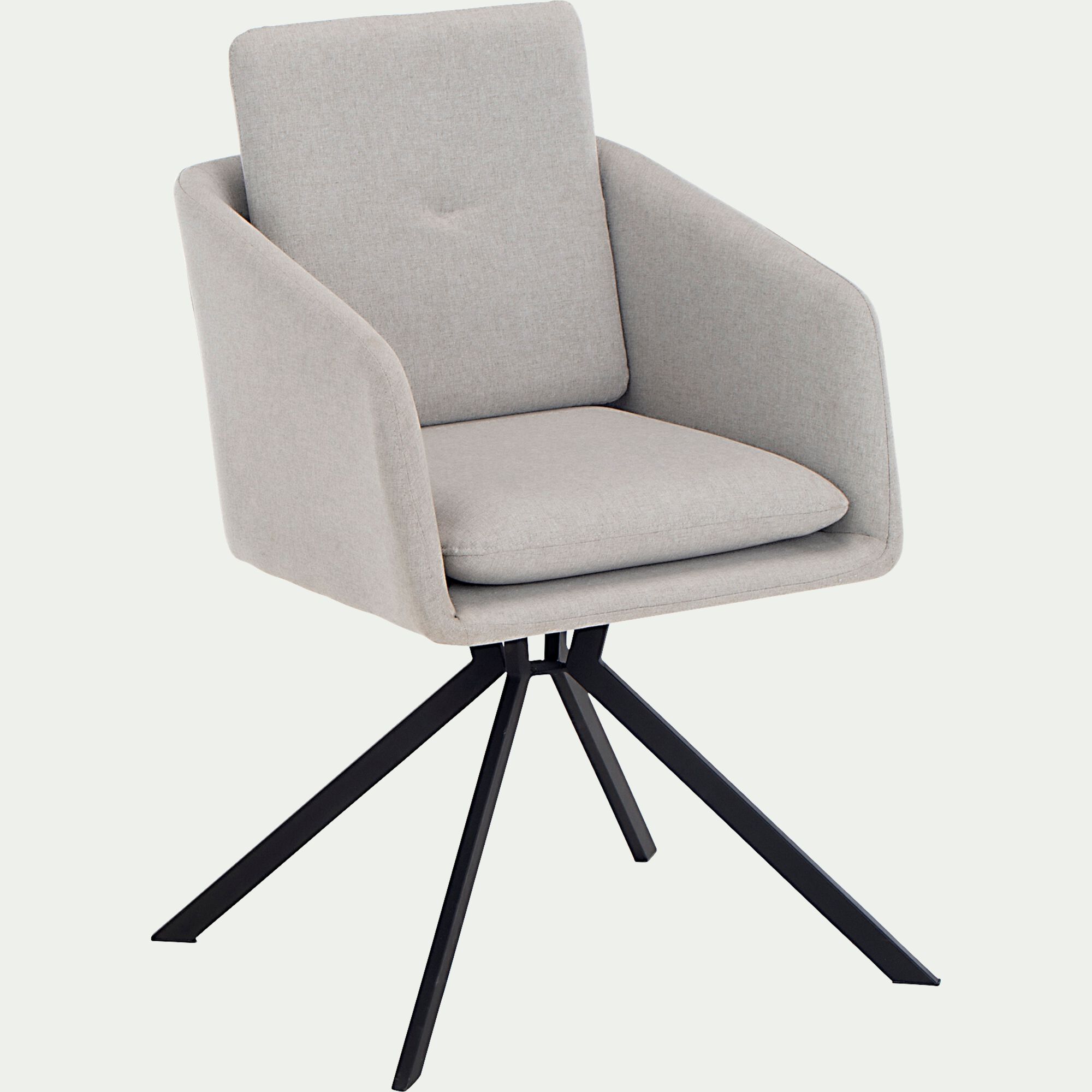 CAMARGUE - Chaise pivotante avec accoudoirs en tissu - gris borie