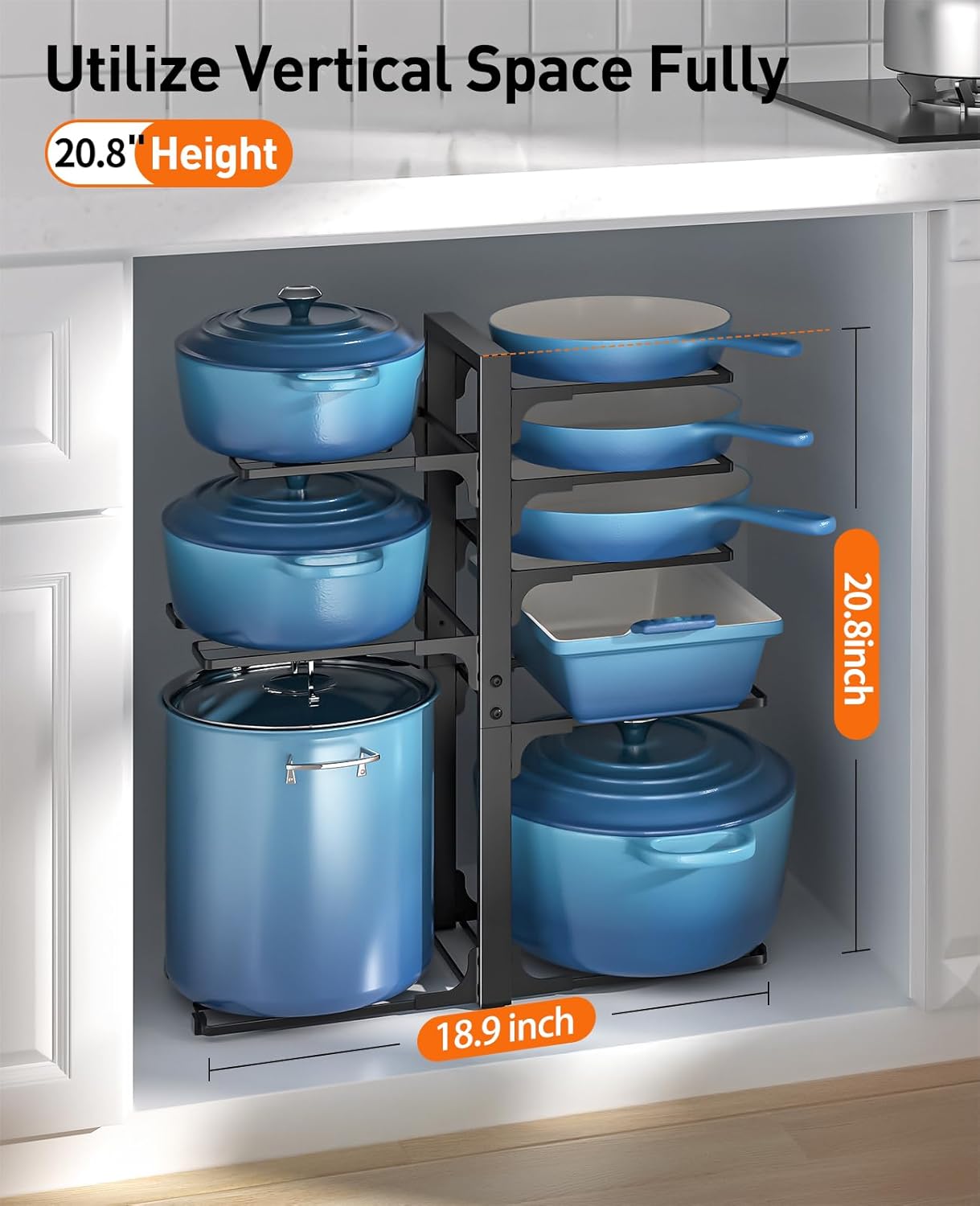 ORDORA Pots and Pans Organizer Under Cabinet 20.8