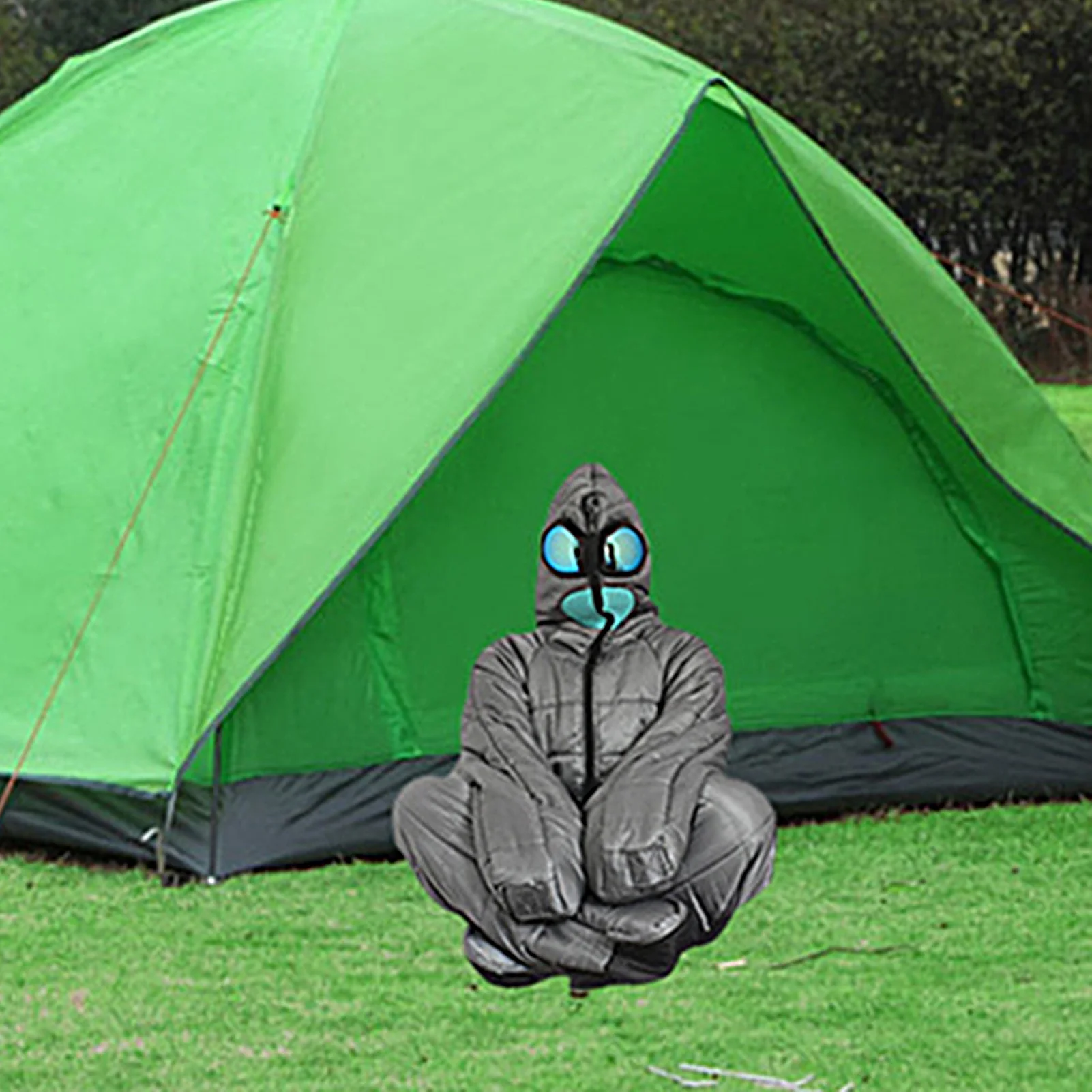 Sleeping Bag Ergonomics Folding Windproof Hollow Cotton Filling Sleeping Portable Outdoor Camping Sleeping Bag for Hiking(Blue-XL) - Image 4