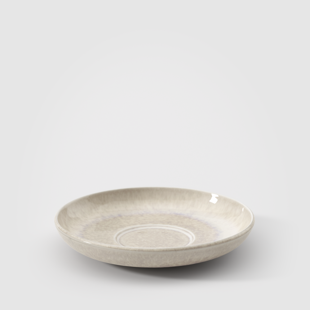Perlemor Coffee cup saucer - Beige, 6.4'', Premium Porcelain