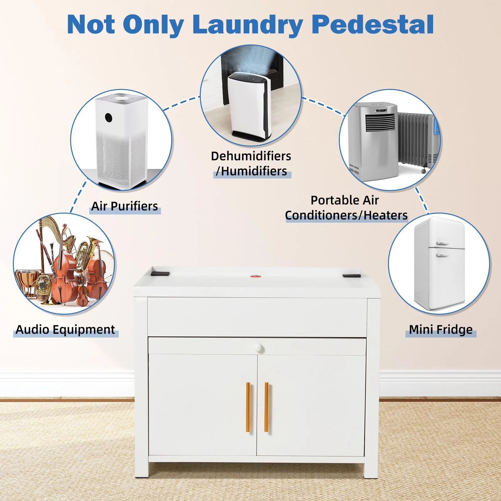 AECOJOY 2 Pack Laundry Pedestal, 700 LBS Capacity Washer Dryer Pedestal (Beige)