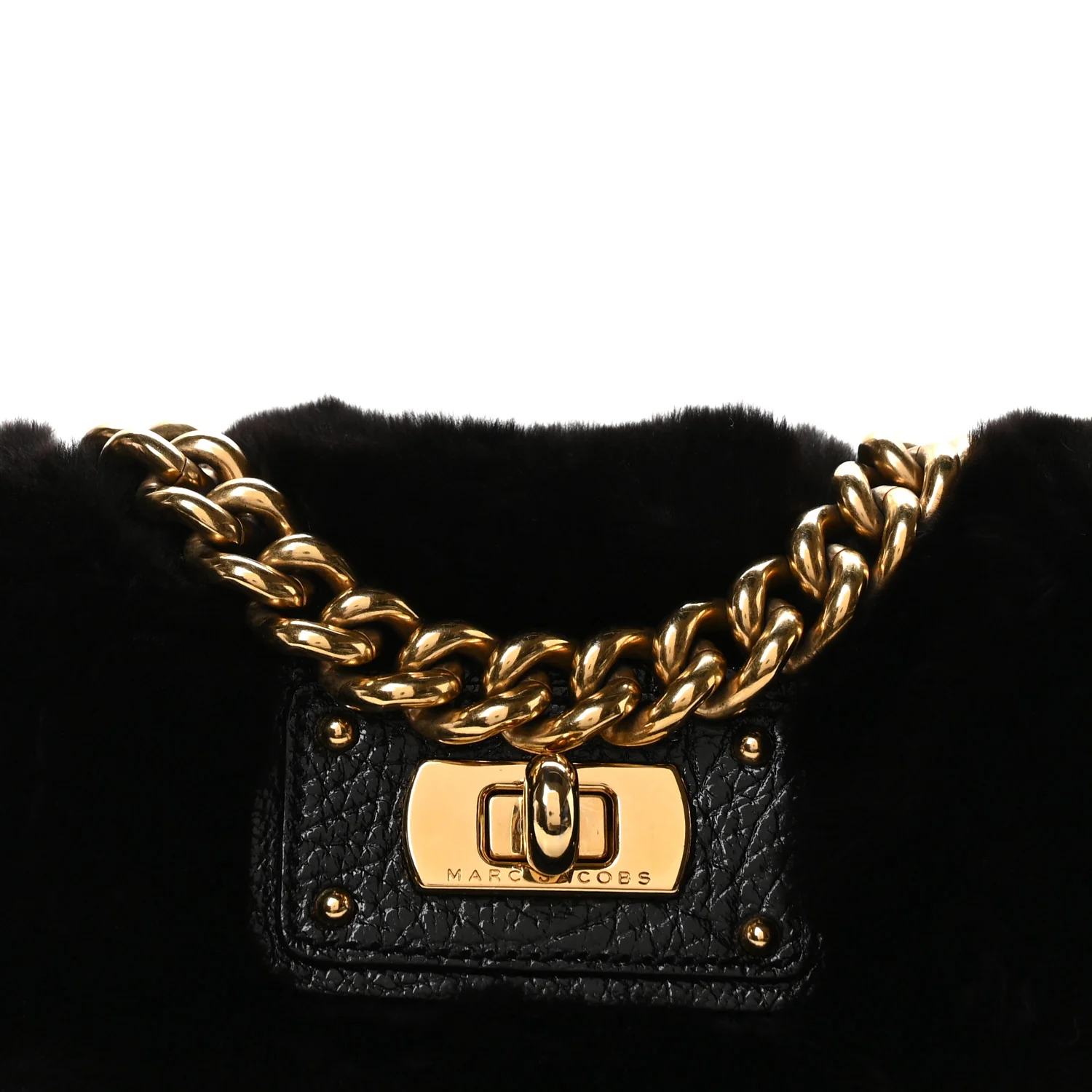 Faux Fur Clutch Black
