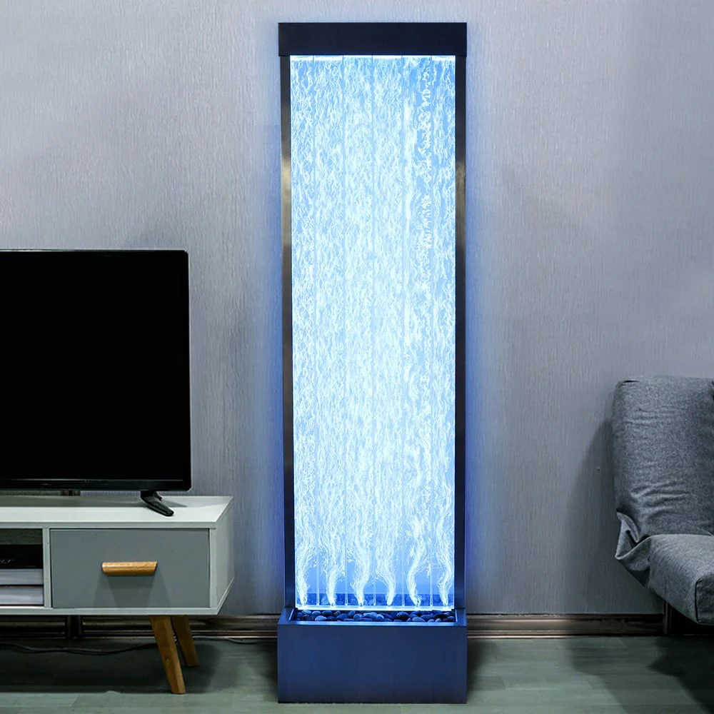 72'' Acrylic Bubble Fountain, Standing Bubble Panel, Color Lights/Remote Ctrl Image 2