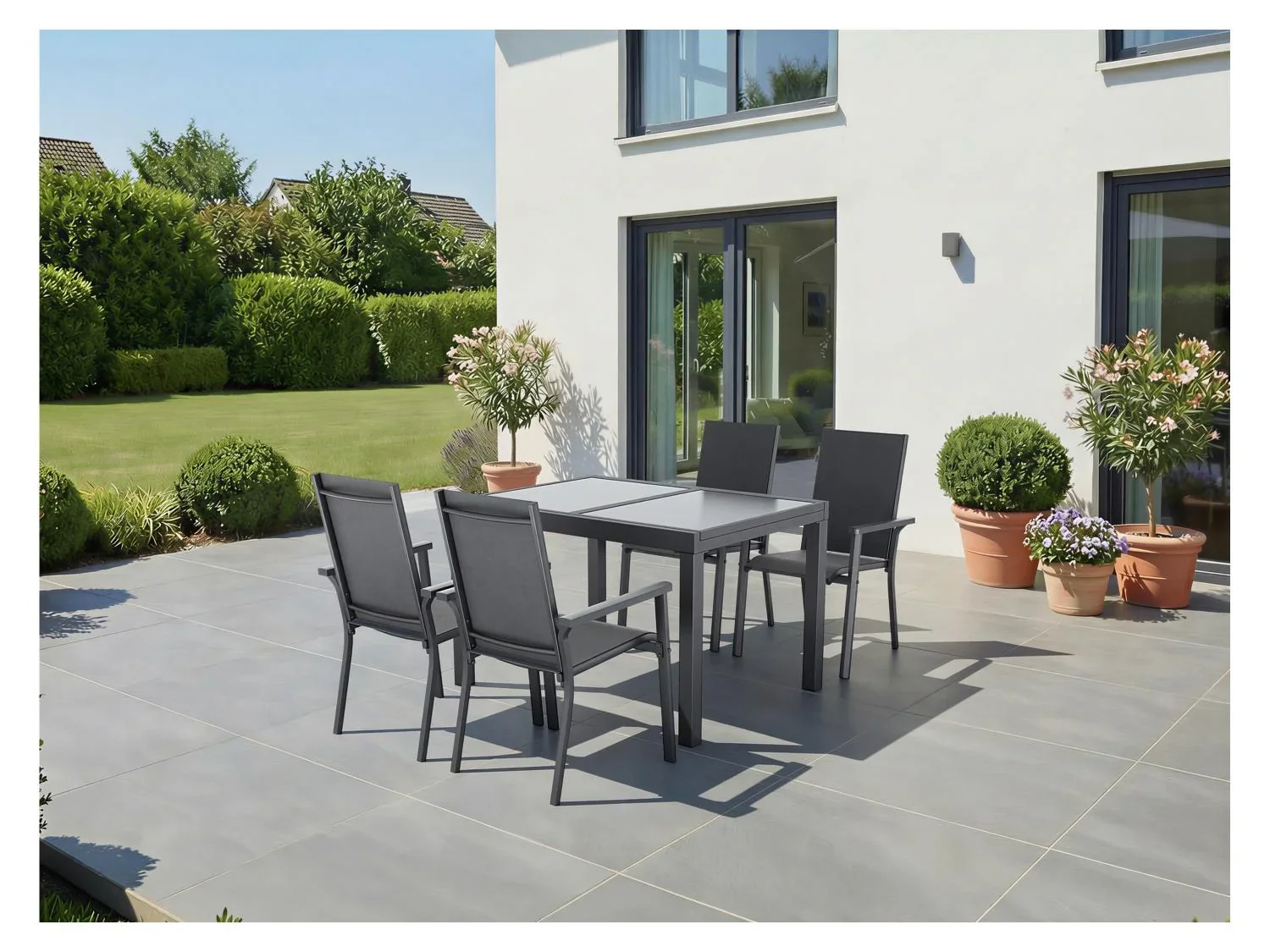 LIVARNO Fauteuil en aluminium anthracite Houston