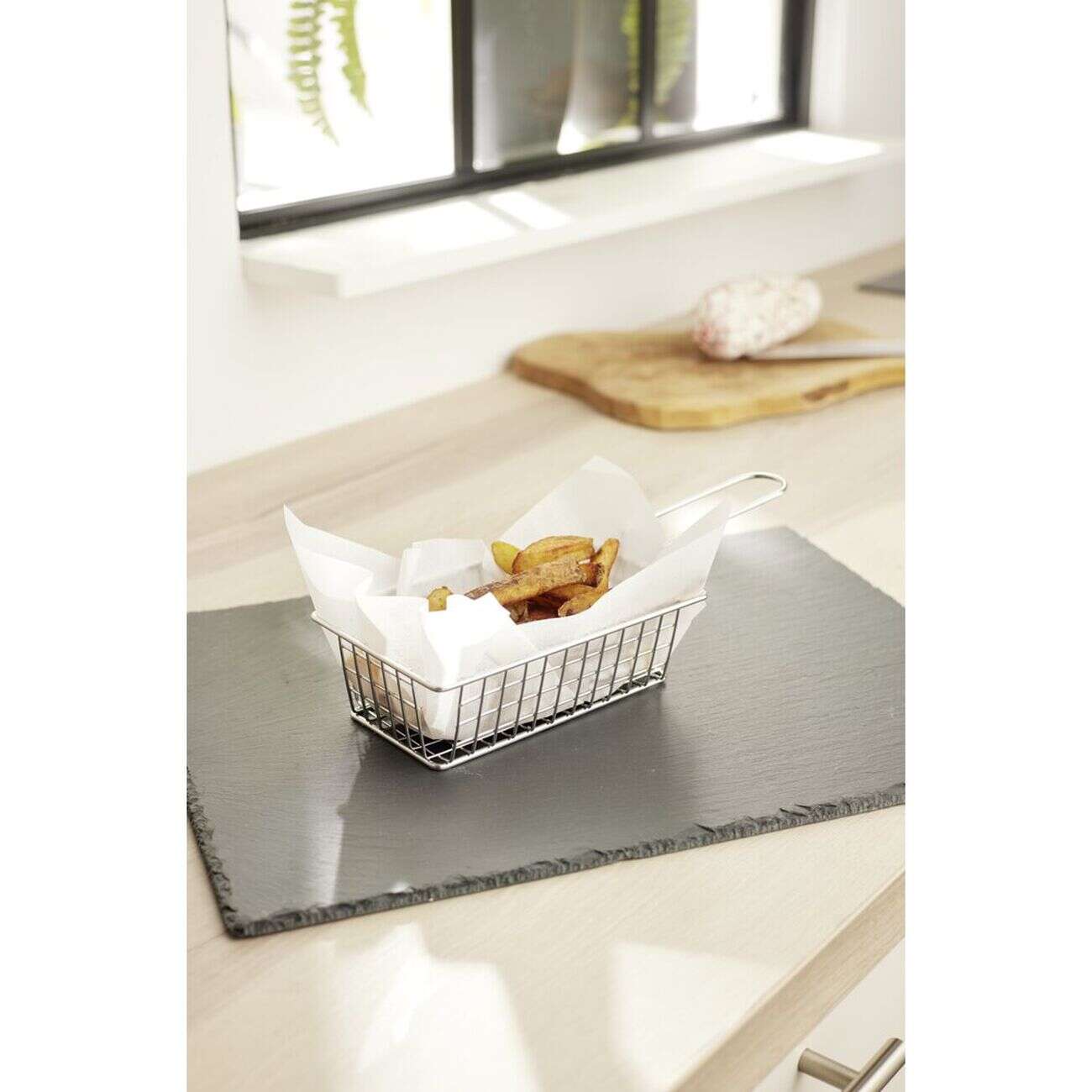 Panier de présentation en inox 24x10xH5,5cm