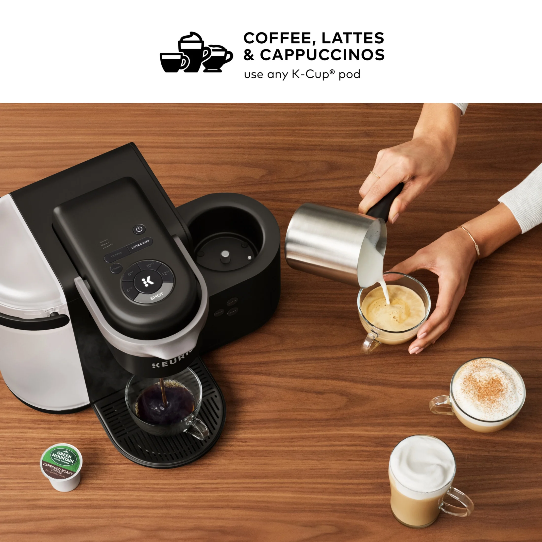 K-Cafe Single Serve K-Cup Coffee Maker, Latte Maker and Cappuccino Maker, Dark Charcoal(Gray) - Image 5