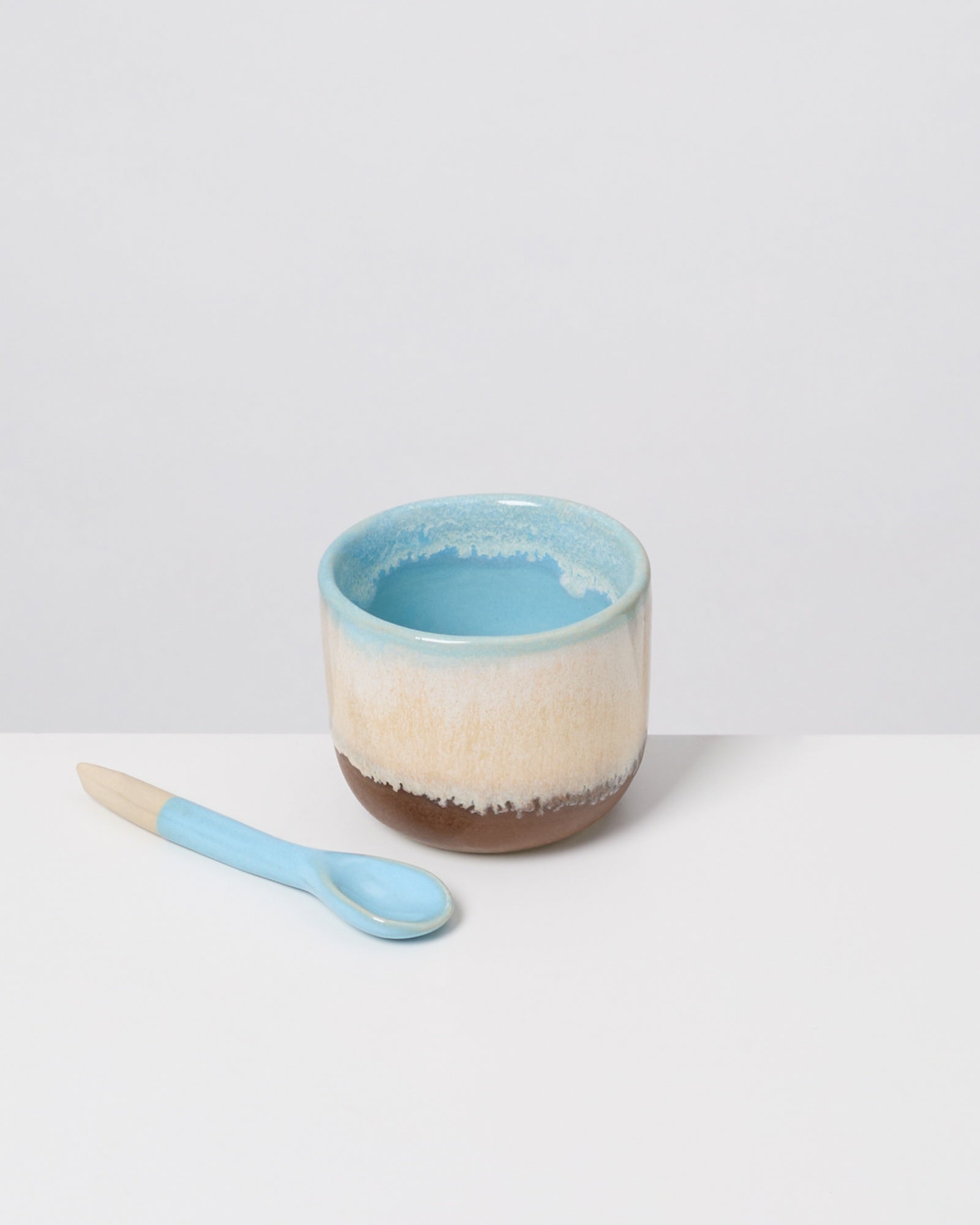MAM X MÄLZER&FU AFFOGATO CUP & SPOON LIGHT BLUE BROWN