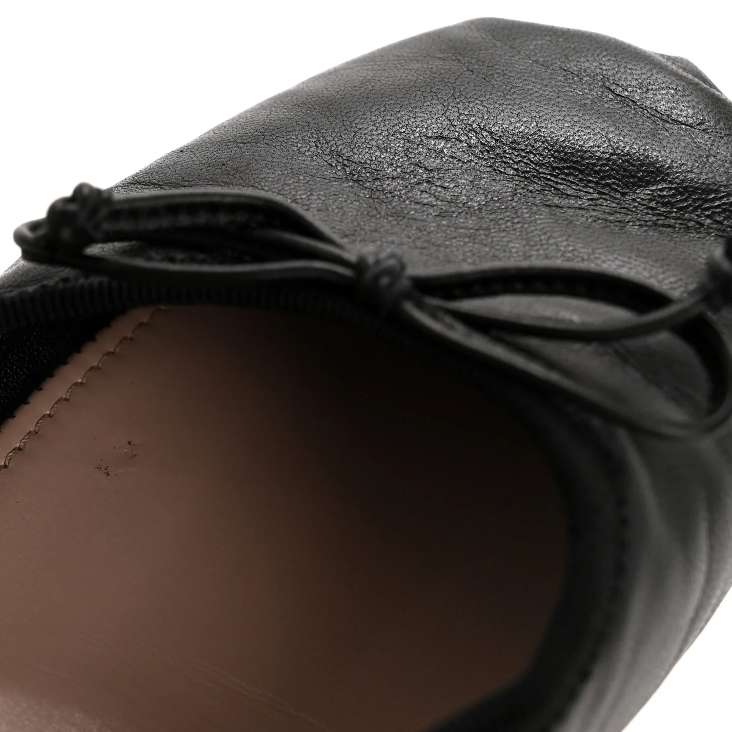 Nappa Vitello Nevada Double Buckle Ballerina Flats 36.5 Black
