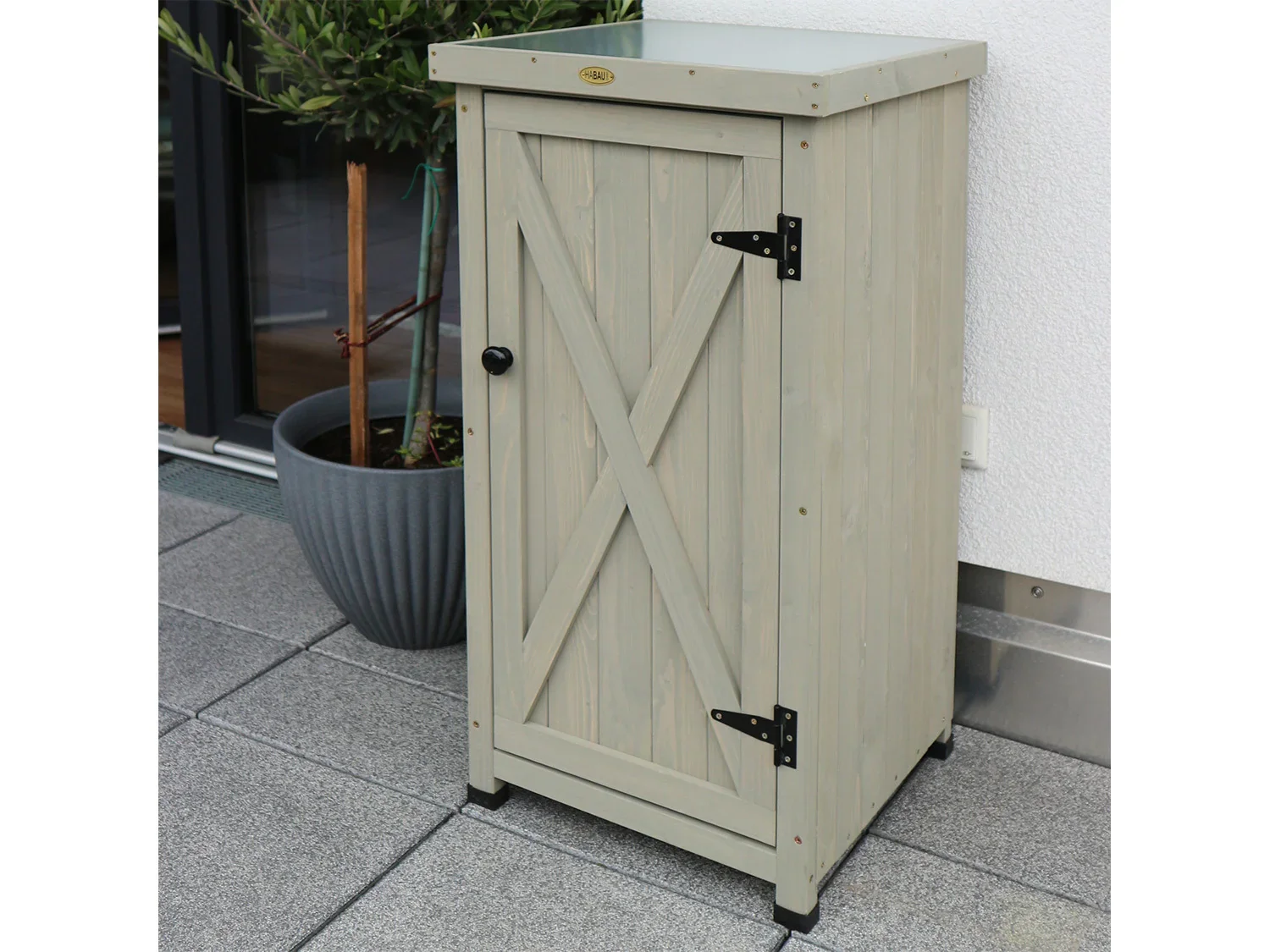HABAU Armoire de jardin Kompakt, 45 x 45 x 91 cm, gris