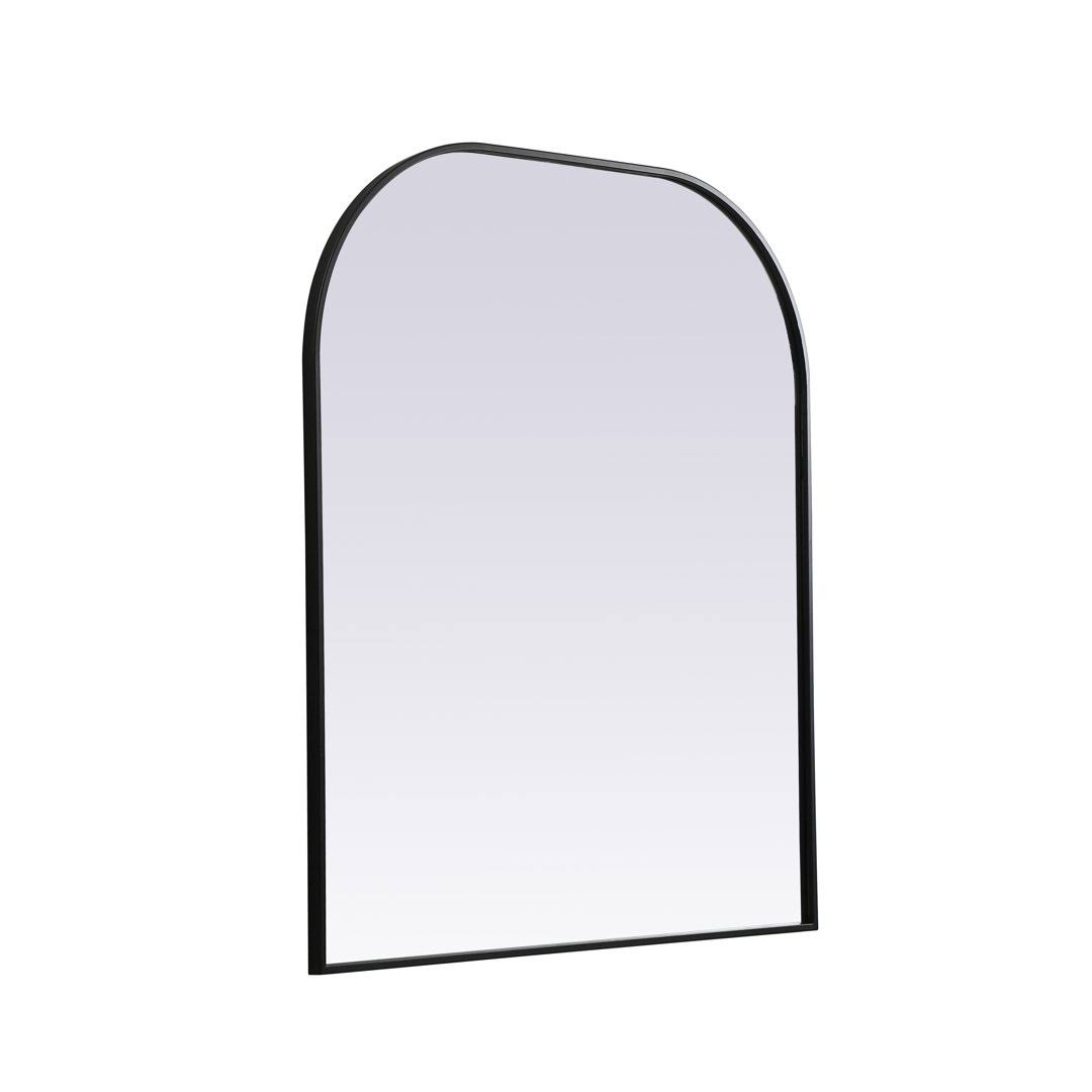 Sabine Metal Wide Arch Wall Mirror Finish: Black, Size: 30