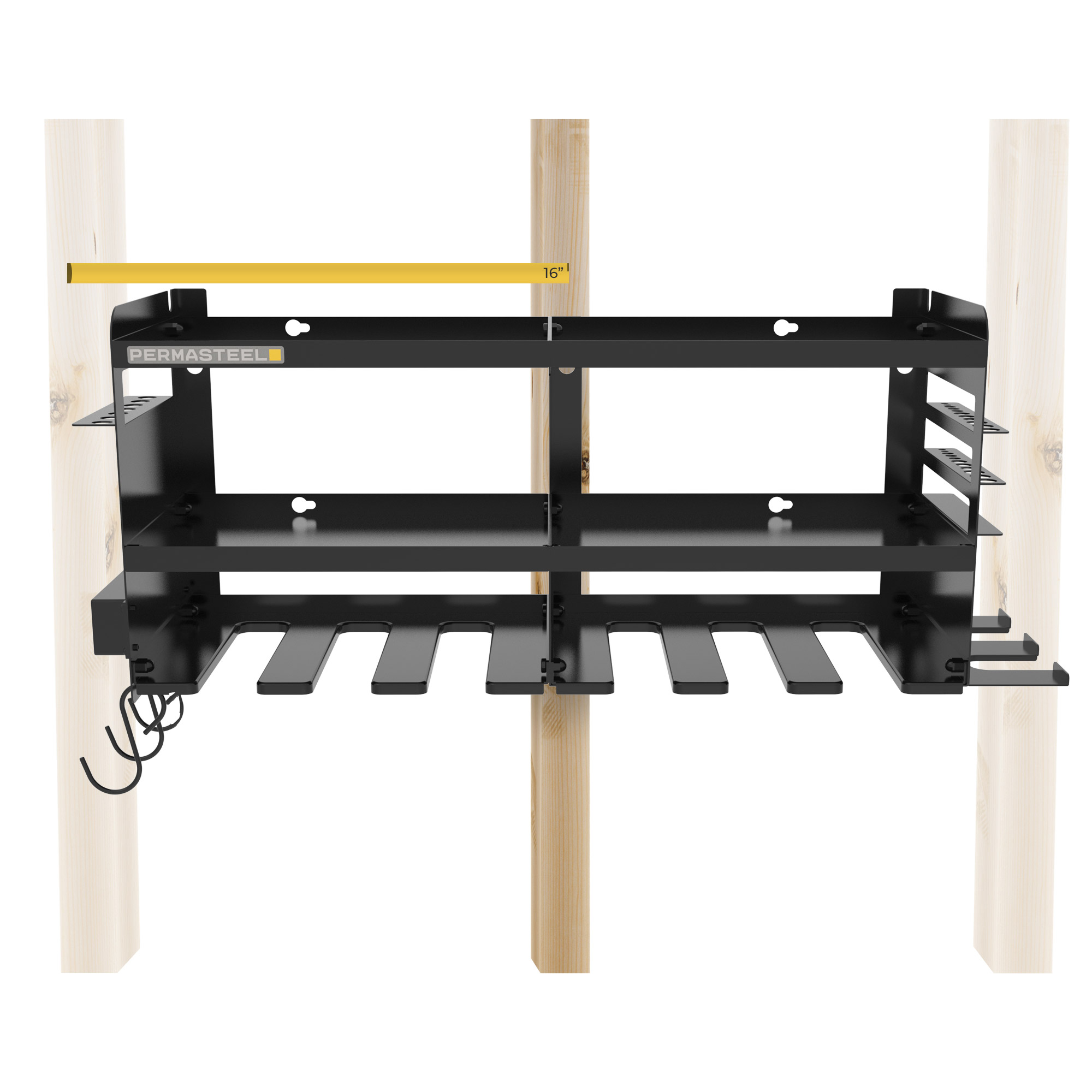 Permasteel 24.6″ 6-Bay Heavy Duty Wall Mounted Power Tool Organizer