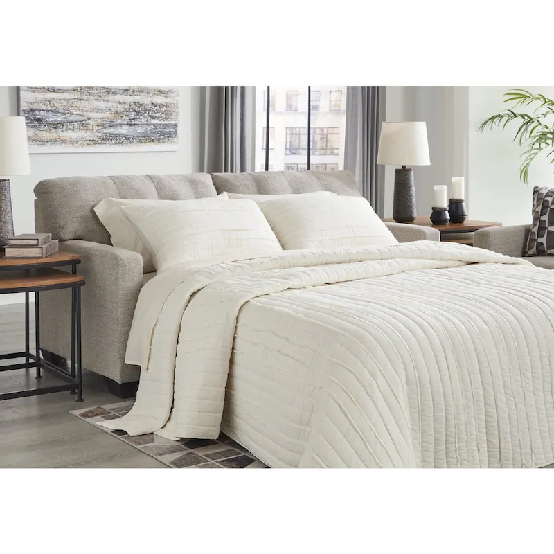 Signature Design by Ashley Mahoney Beige Full Sofa Bed - Dimensions: 75W x 38D x 37H
