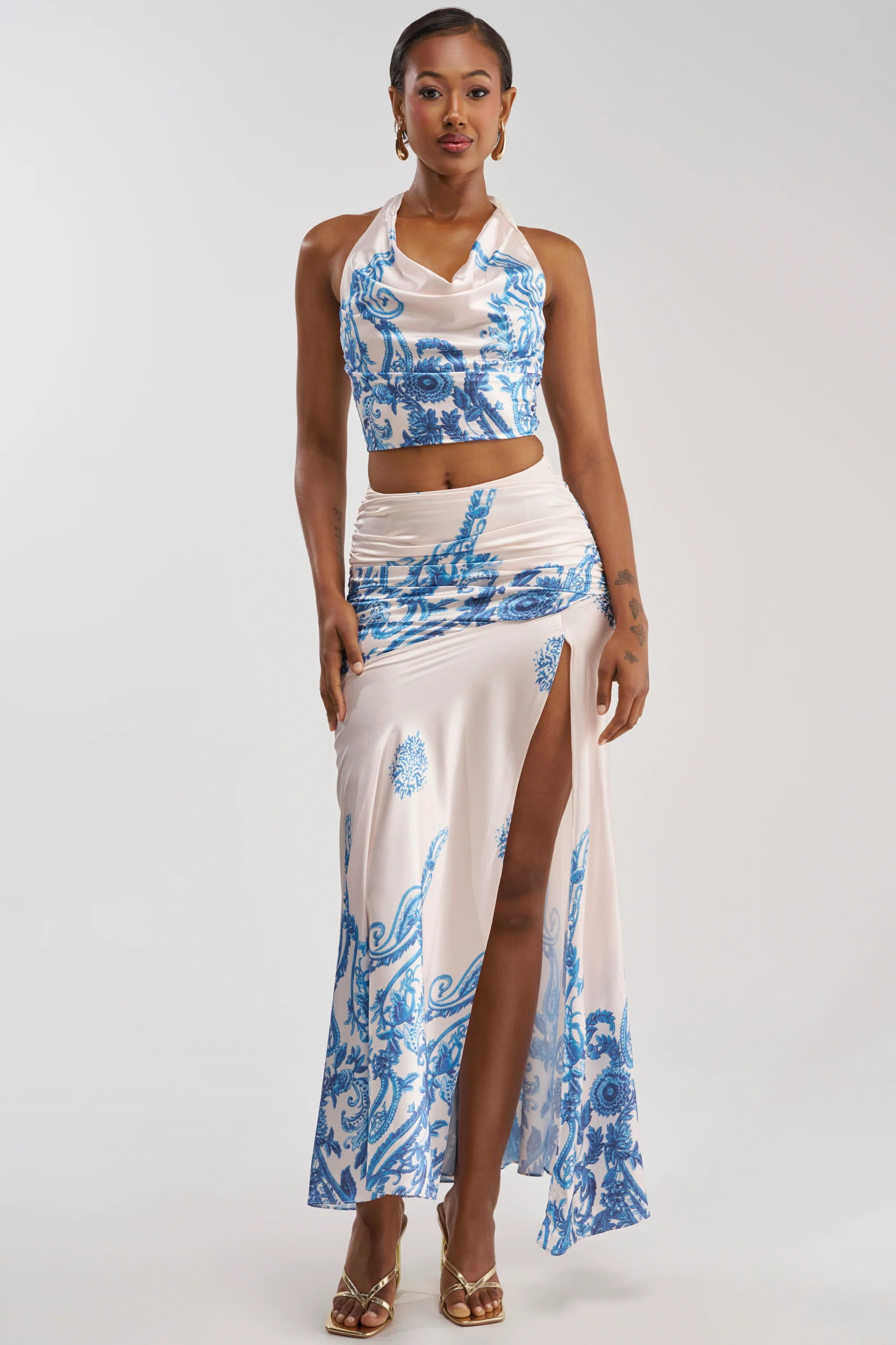 TRINA RUCHED MAXI SKIRT - Akira Store