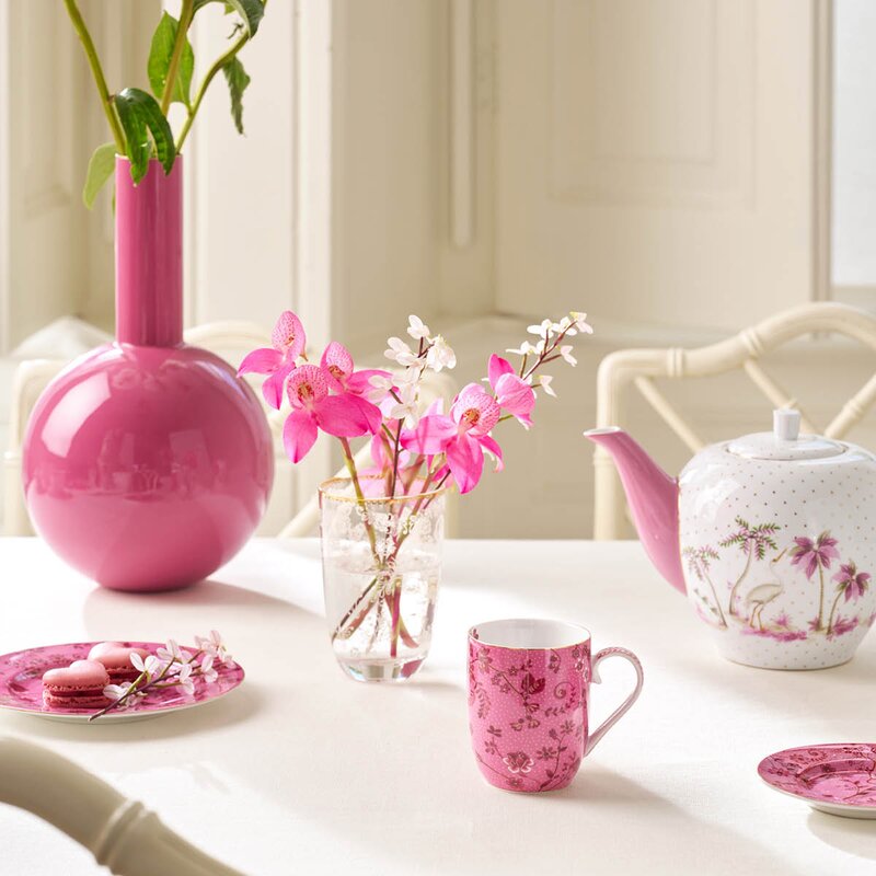 Jolie Flowers krus liten 20 cl rosa