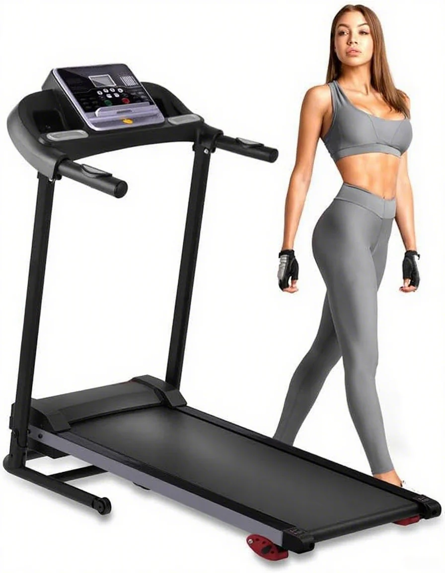 Tapis de course pliable - Appareil de fitness pliable pour la maison avec écran LCD pour la marche et la course - Appareil de cardio-training - Programmes prédéfinis et réglables - Connectivité Bluetooth