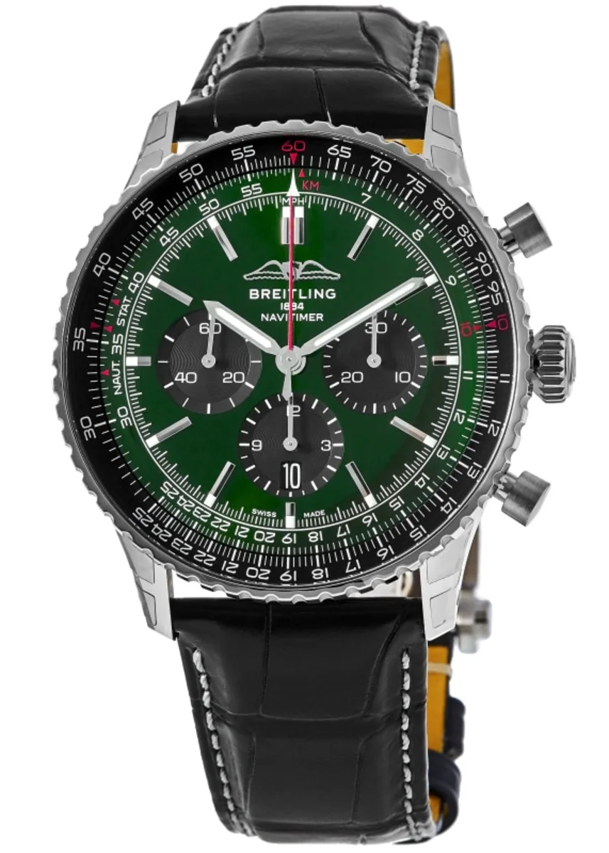 [Super Clone]Breitling AB0137241L1P1 Navitimer B01 Green Dial - Νew