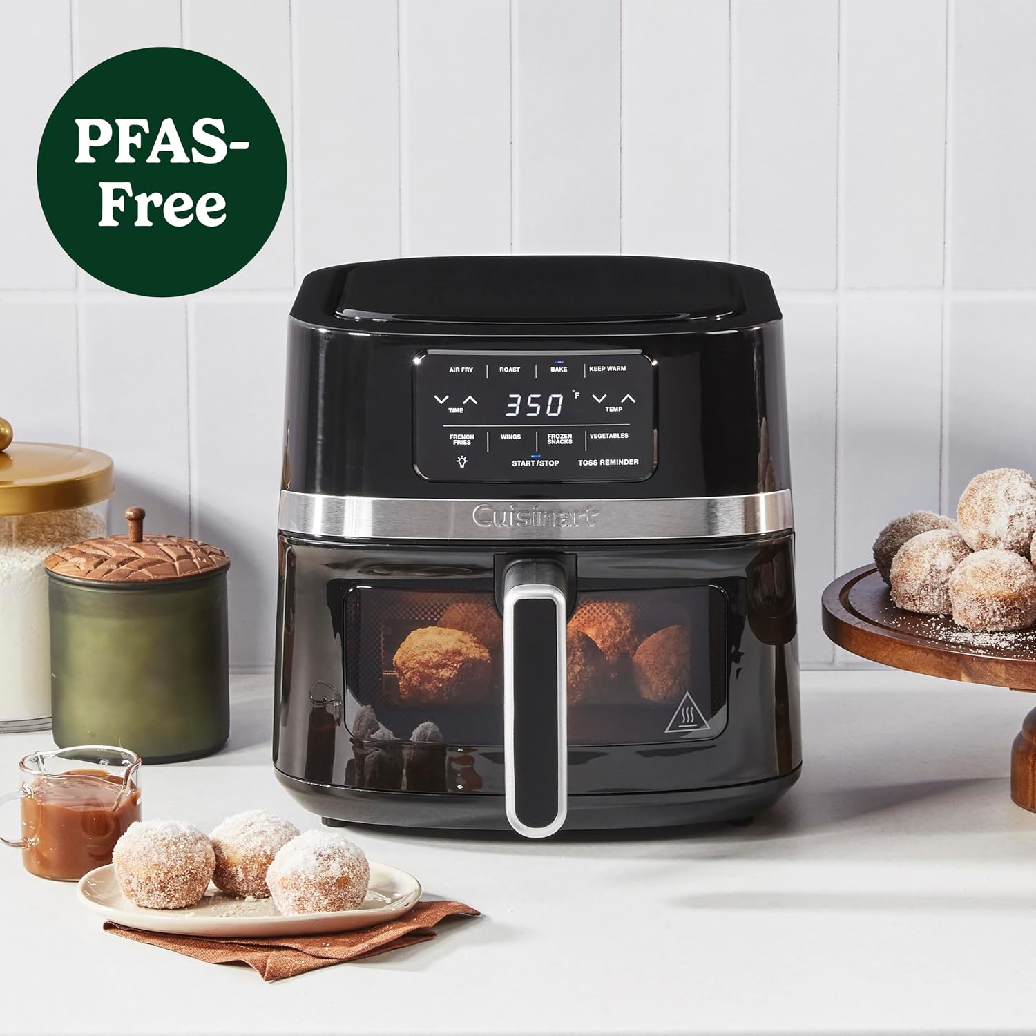 Cuisinart Air Fryer, 4.5-Quart Basket Fryer with 4 Cooking Functions for Air Frying, Roasting, Baking, and Keeping Warm, 4 Airfryer Presets, Dishwasher-Safe Parts, AIR-160NAS, Stainless Steel & Black