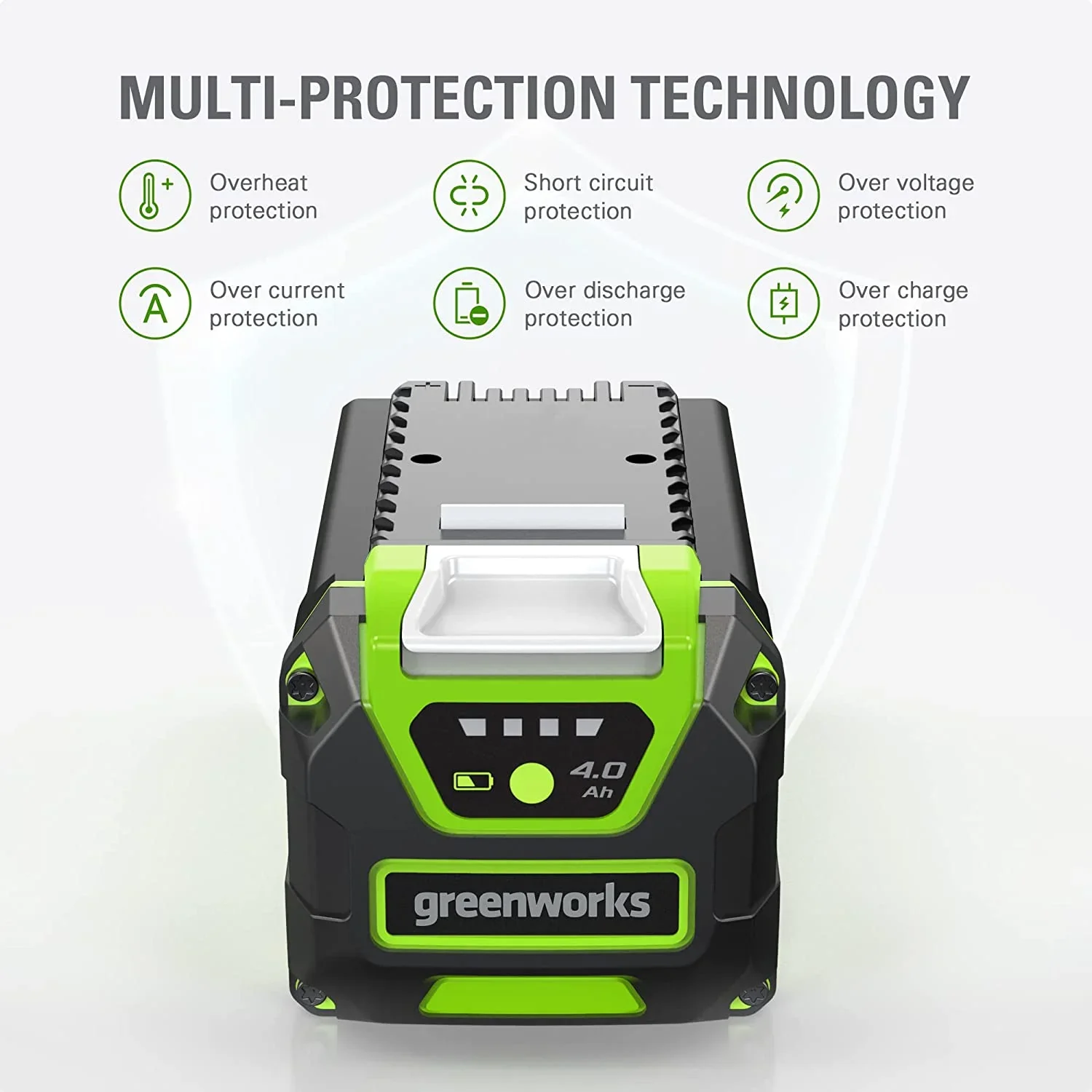 Greenworks G-MAX 40V 4.0 Ah Lithium-Ion Battery, High Performance, Fade-free Power
