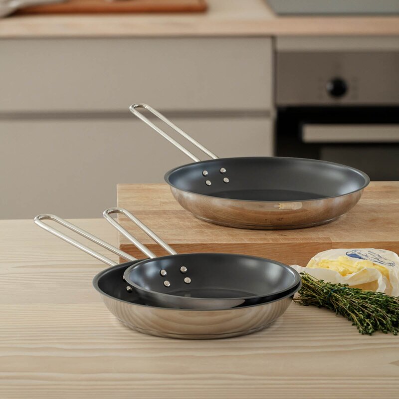 Stainless Steel stekepanne 24 cm titanium