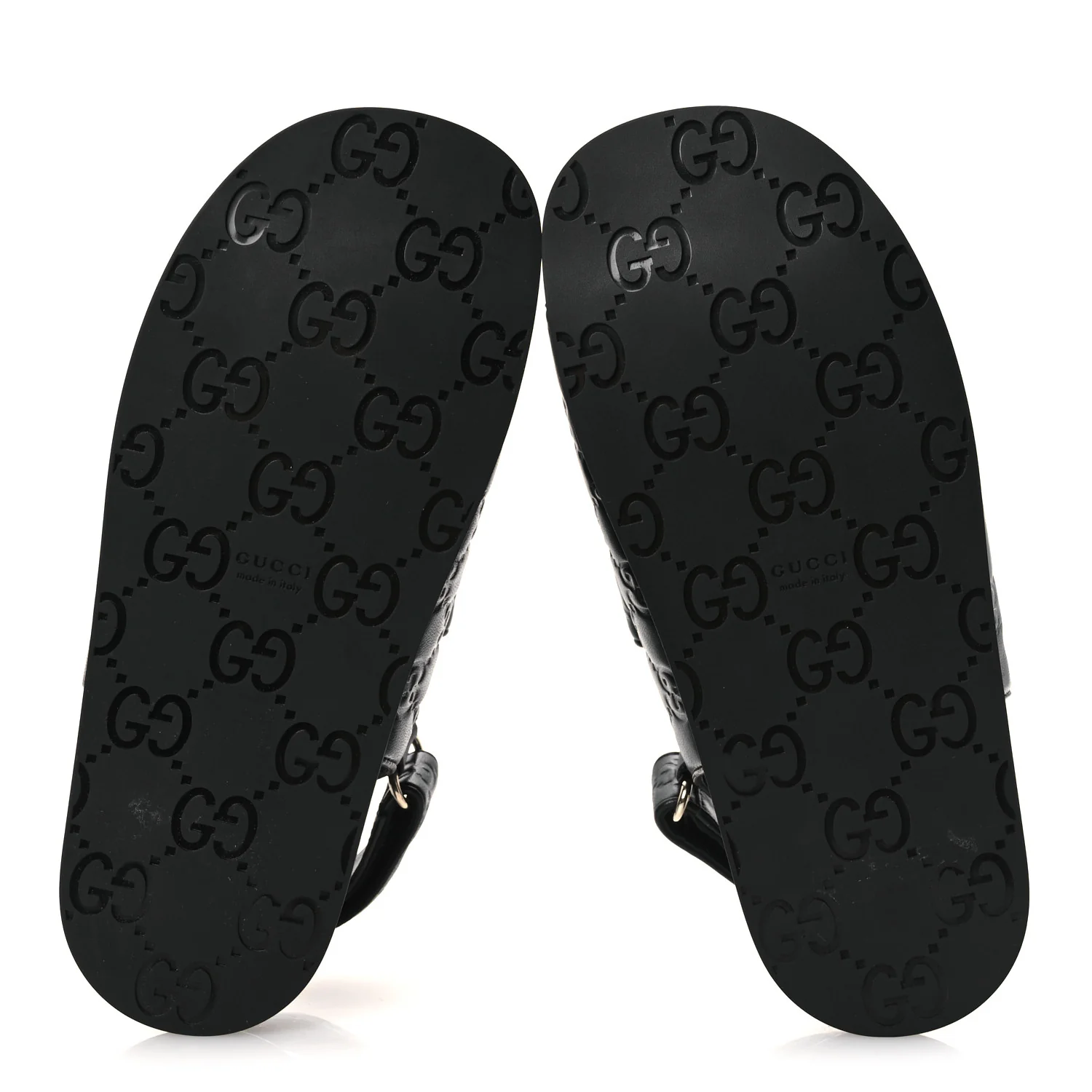 Guccissima GG Embossed Womens Sandals 37 Black