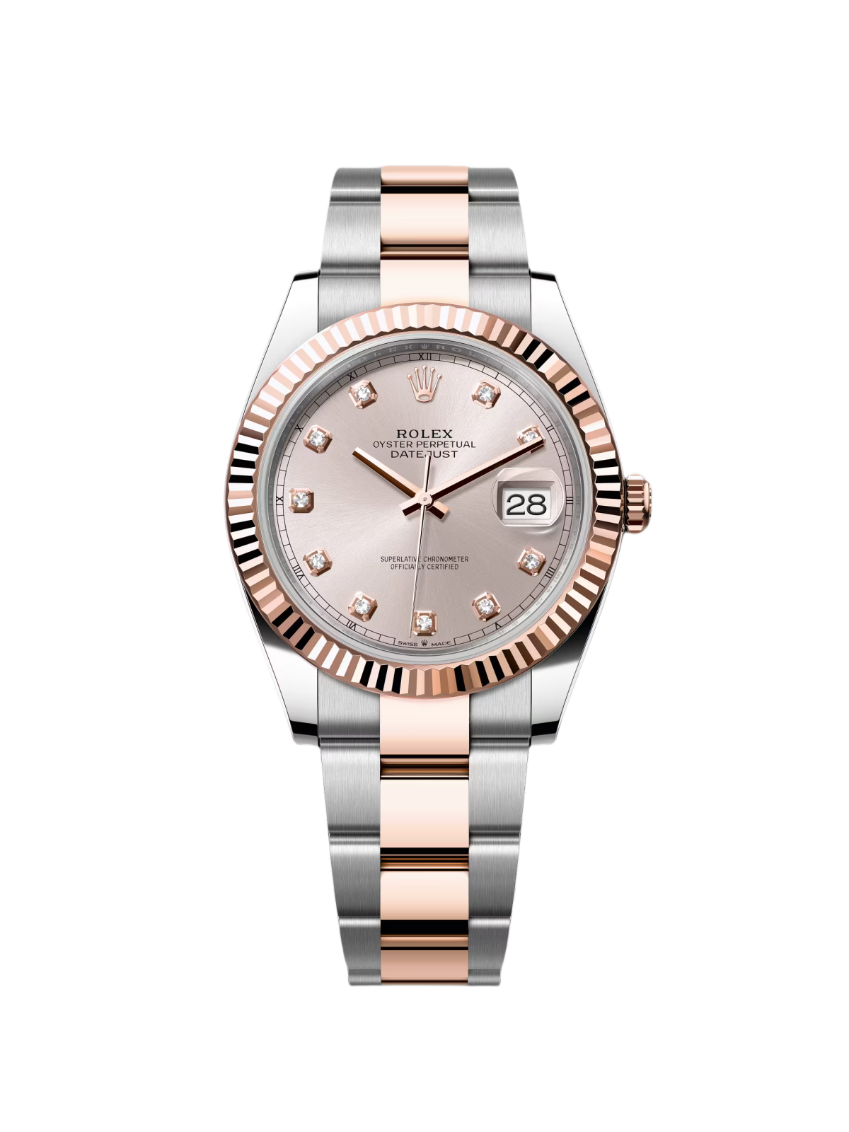 【Super Clone】RLX Datejust 41mm 126331 Sundust Diamond Jubilee Steel and Everose Gold Watch