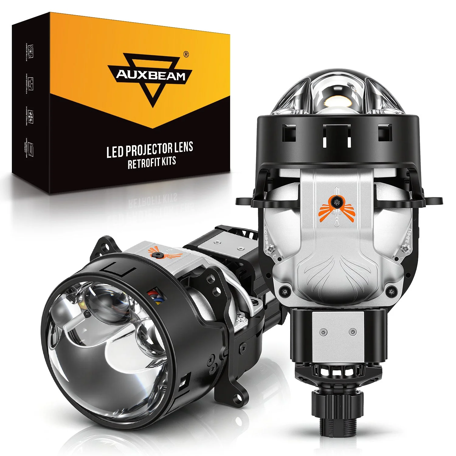 3 Inch Bi-LED Projector Headlight with Triple Beam Laser Assist 165W 6500K C6 Series Non-Destructive & Retrofit Compatible Upgrade Kit